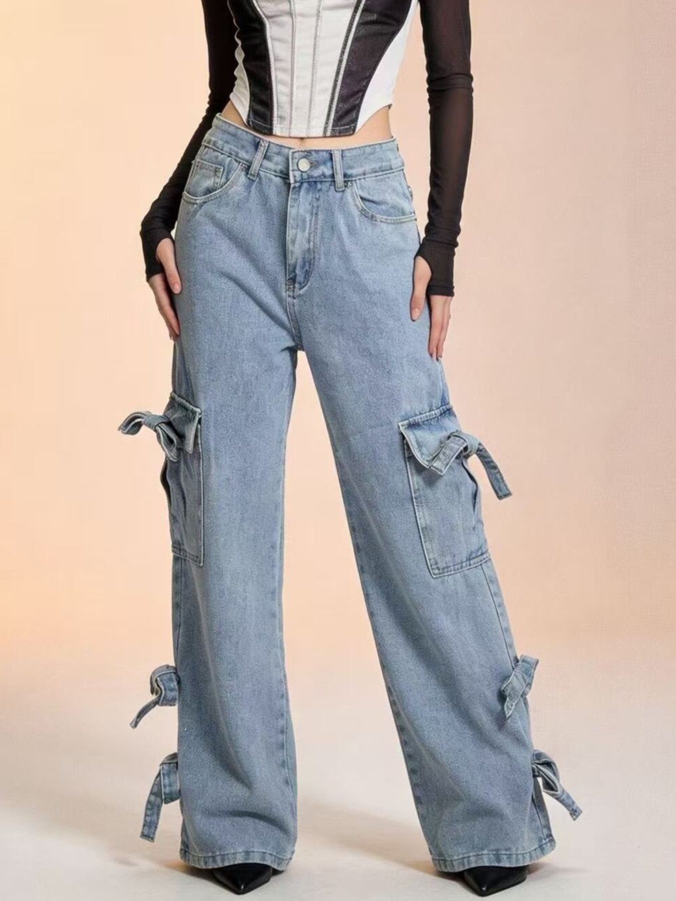 Bow Wide Leg Jeans
