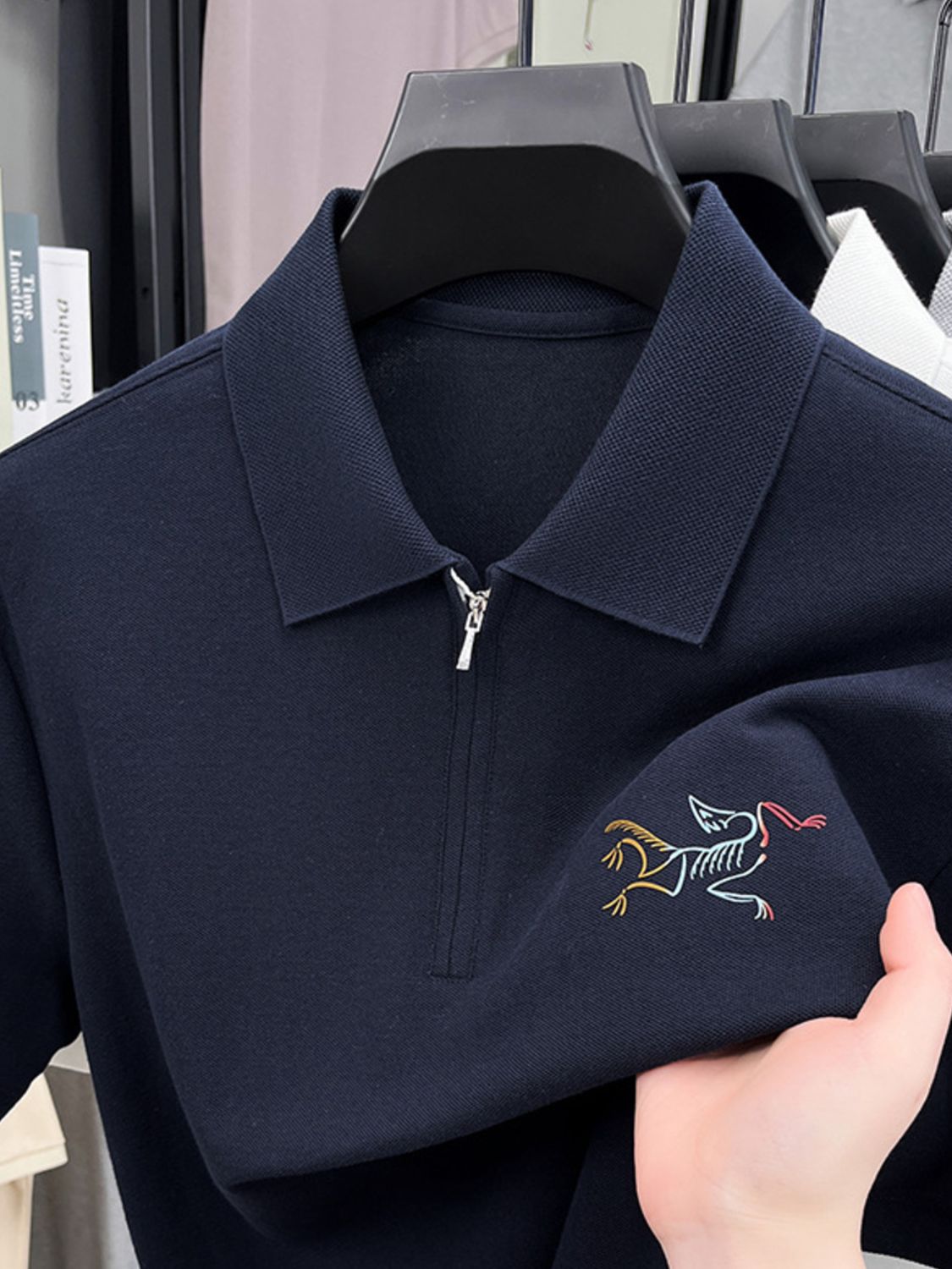 Men's Quarter Zip Short Sleeve Polo