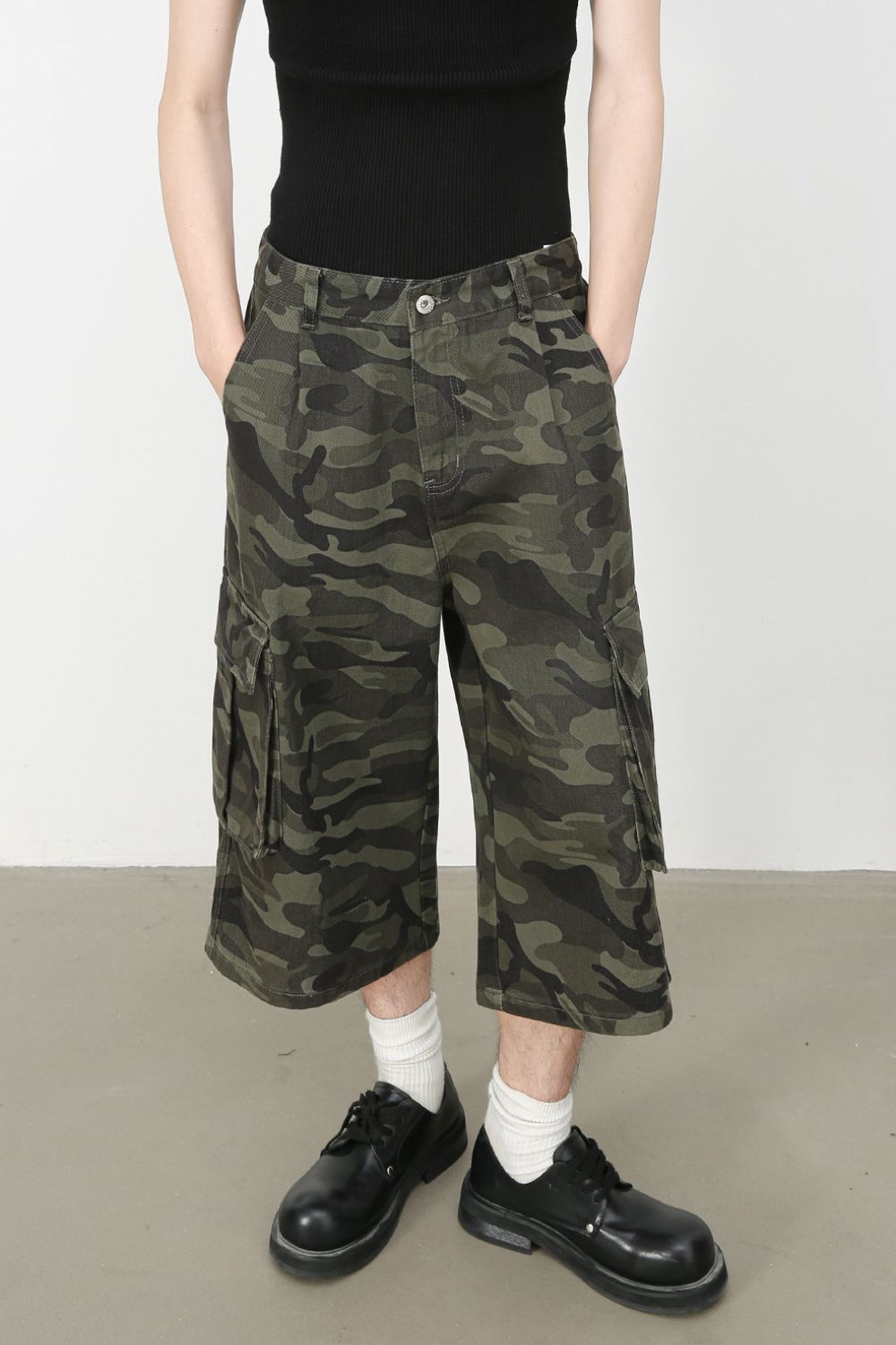 Men's Camouflage Denim Cargo Shorts
