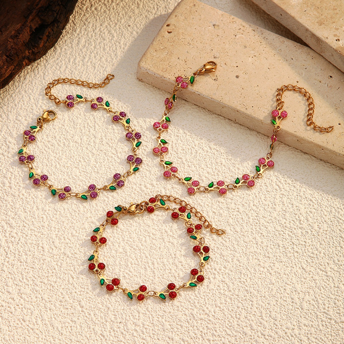 18K Gold-Plated Cherry Charm Bracelet