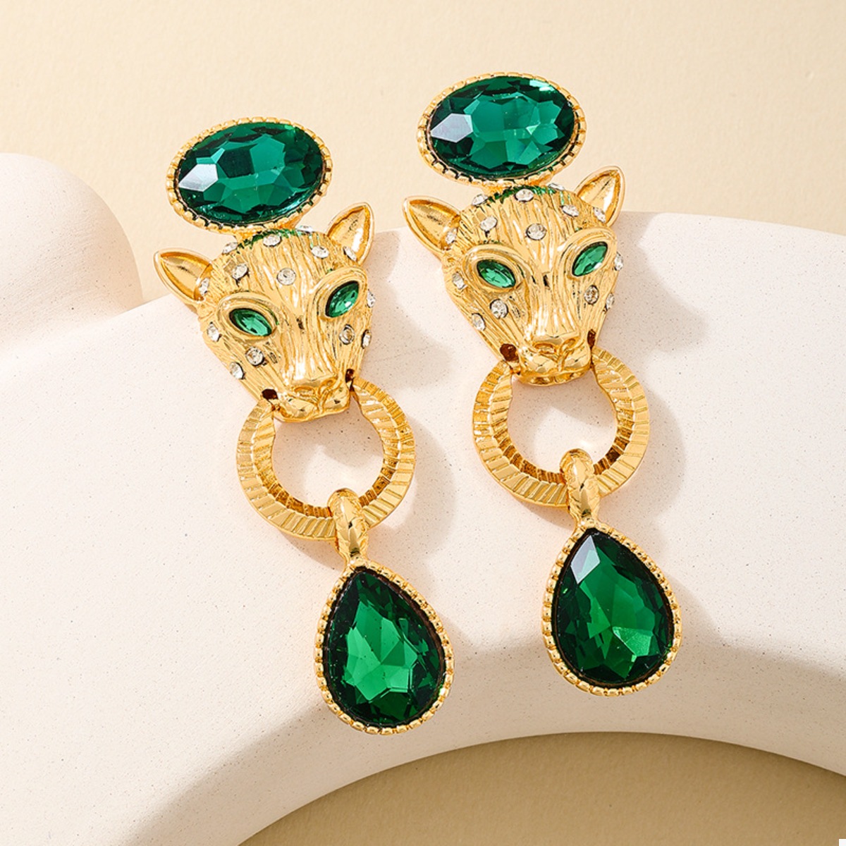 18K Gold-Plated Leopard Teardrop Earrings