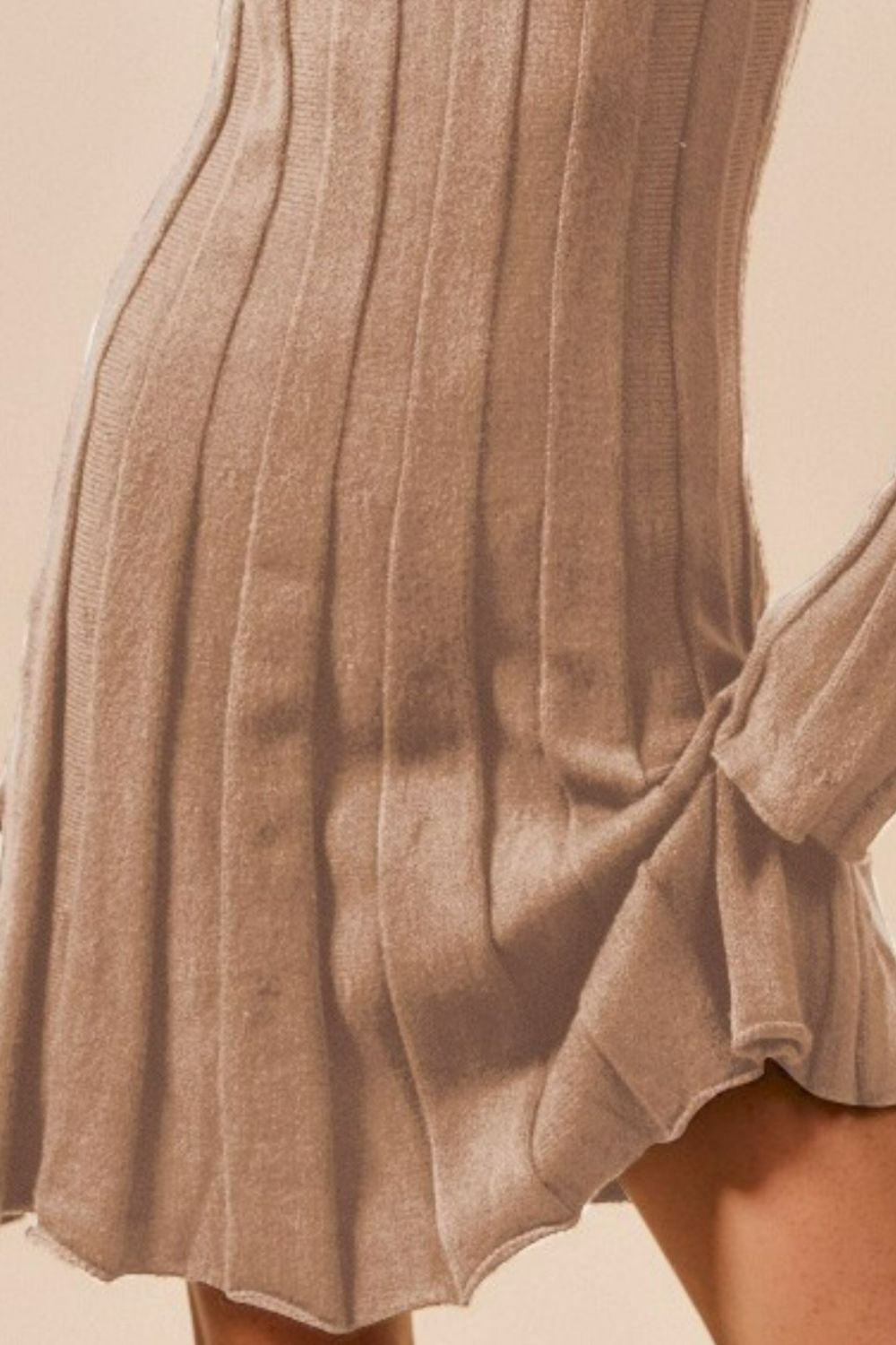 Ribbed Long Sleeve Mini Sweater Dress