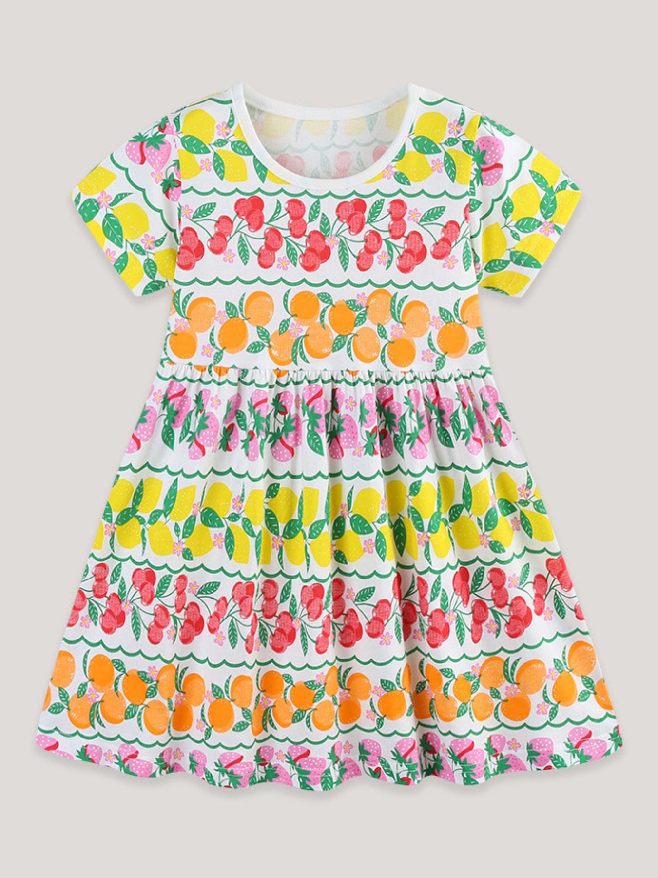 Children's Fruit Print Tiered Dress 2