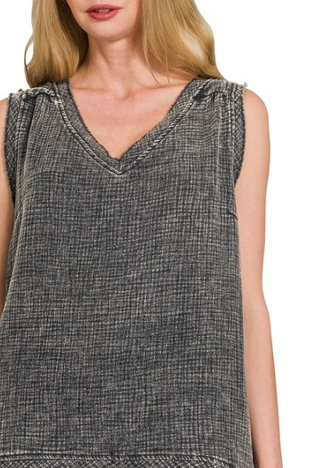 Double Gauze Raw Edge Acid Washed Tank