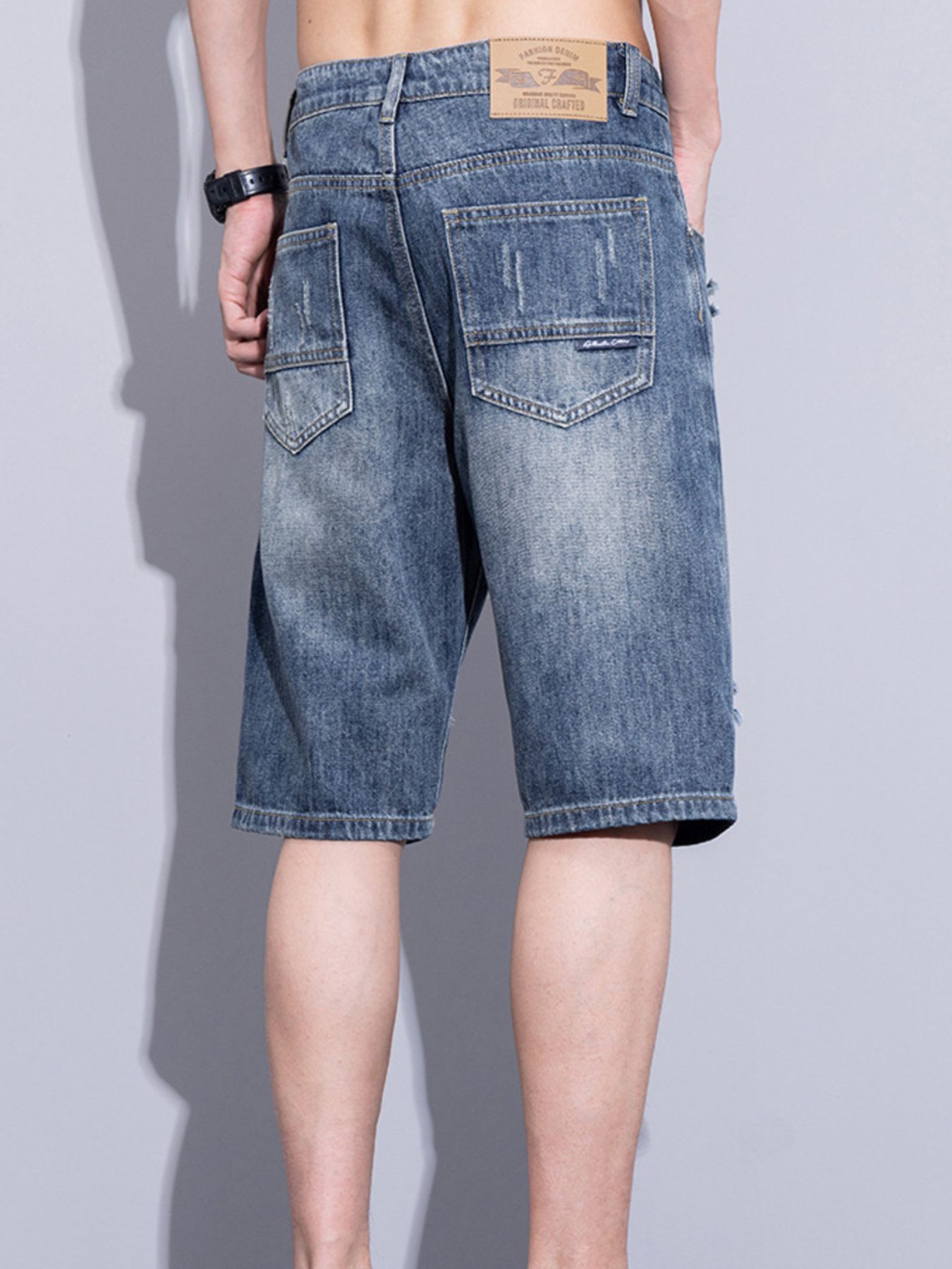 Men's Distressed Denim Shorts
