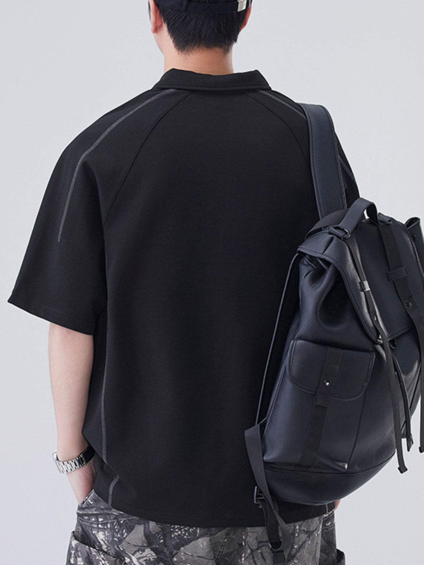 Men's Plus Size Button Detail Short Sleeve Polo