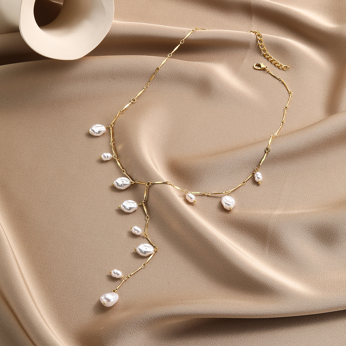 18K Gold-Plated Pearl Necklace