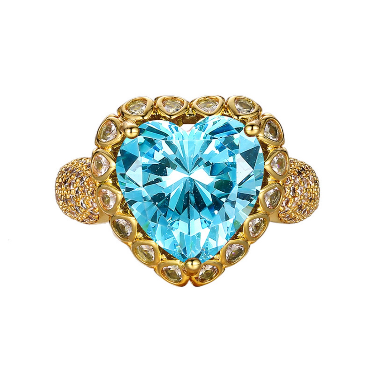 18K Gold-Plated Heart-Shaped Ring