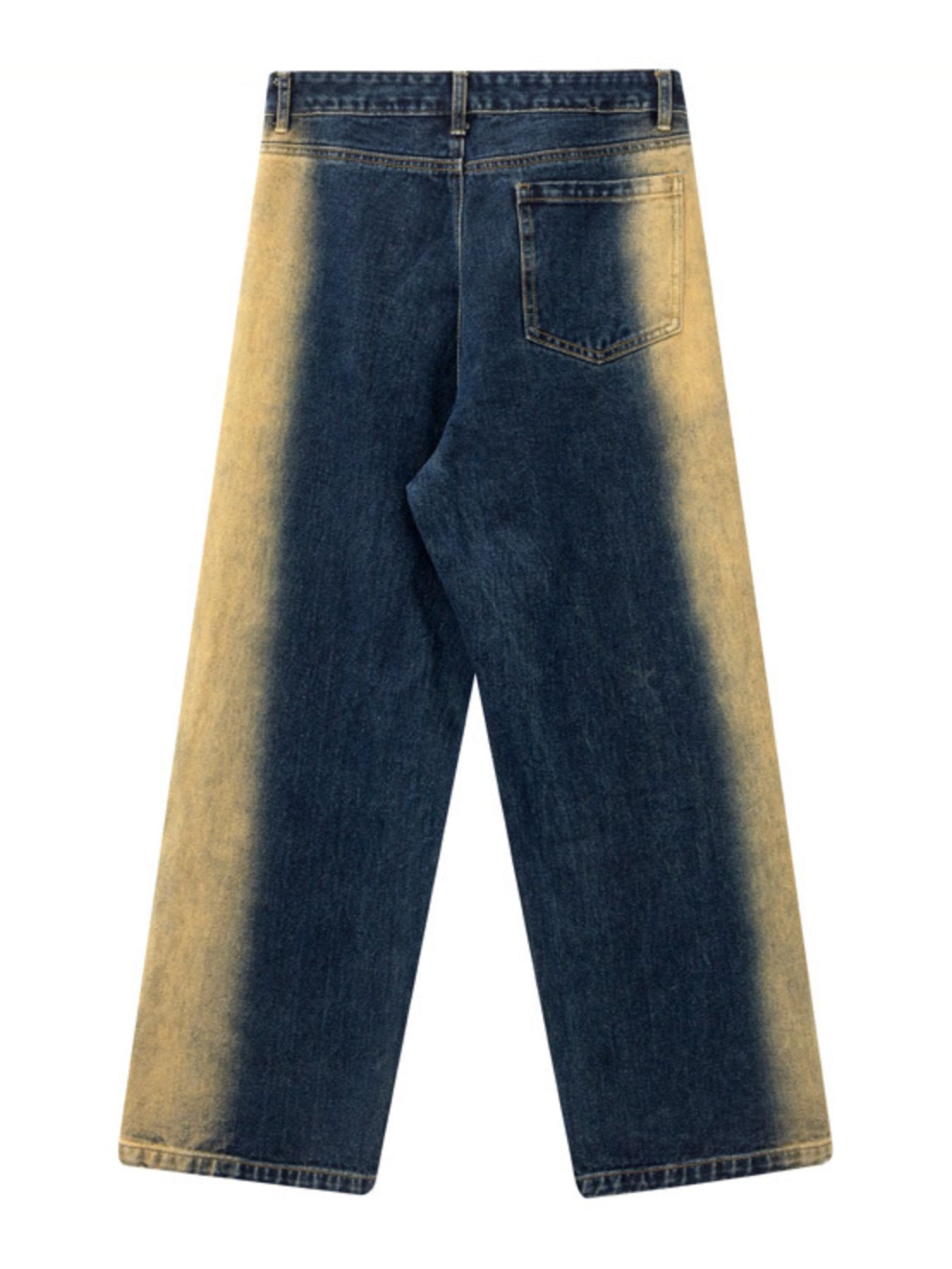 Men's Contrast Wide Leg Jeans