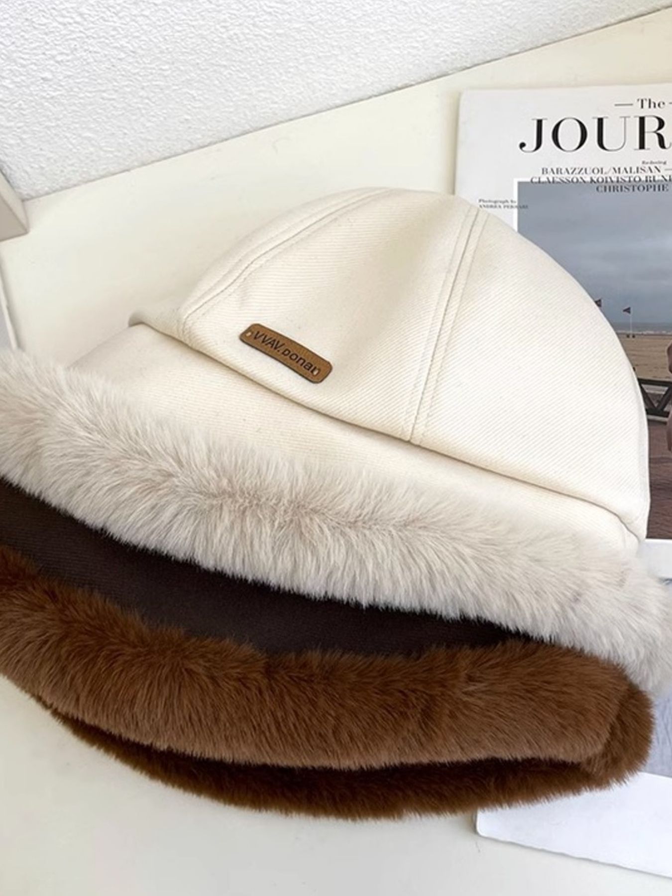 Fuzzy Trim Bucket Hat