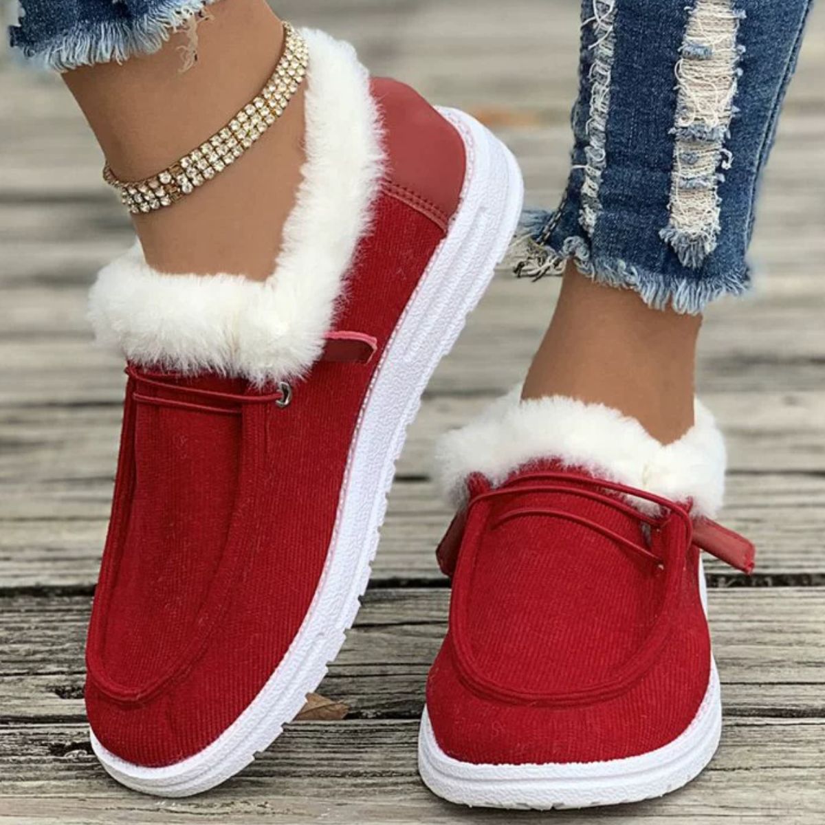 Cozy Plush-Lined Flats Slip-Ons