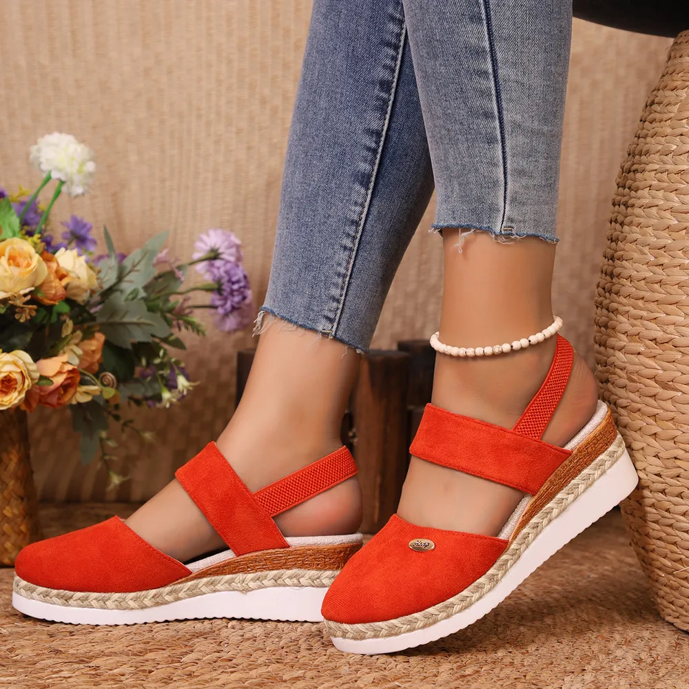 Round Toe Wedge Sandals