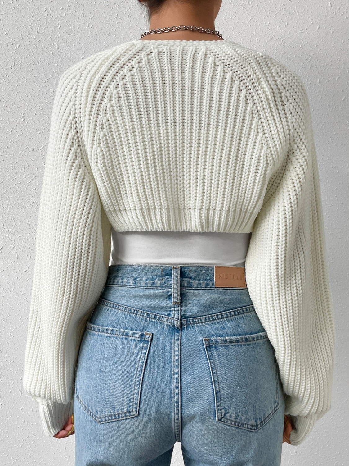 Open Front Long Sleeve Cropped Cardigan