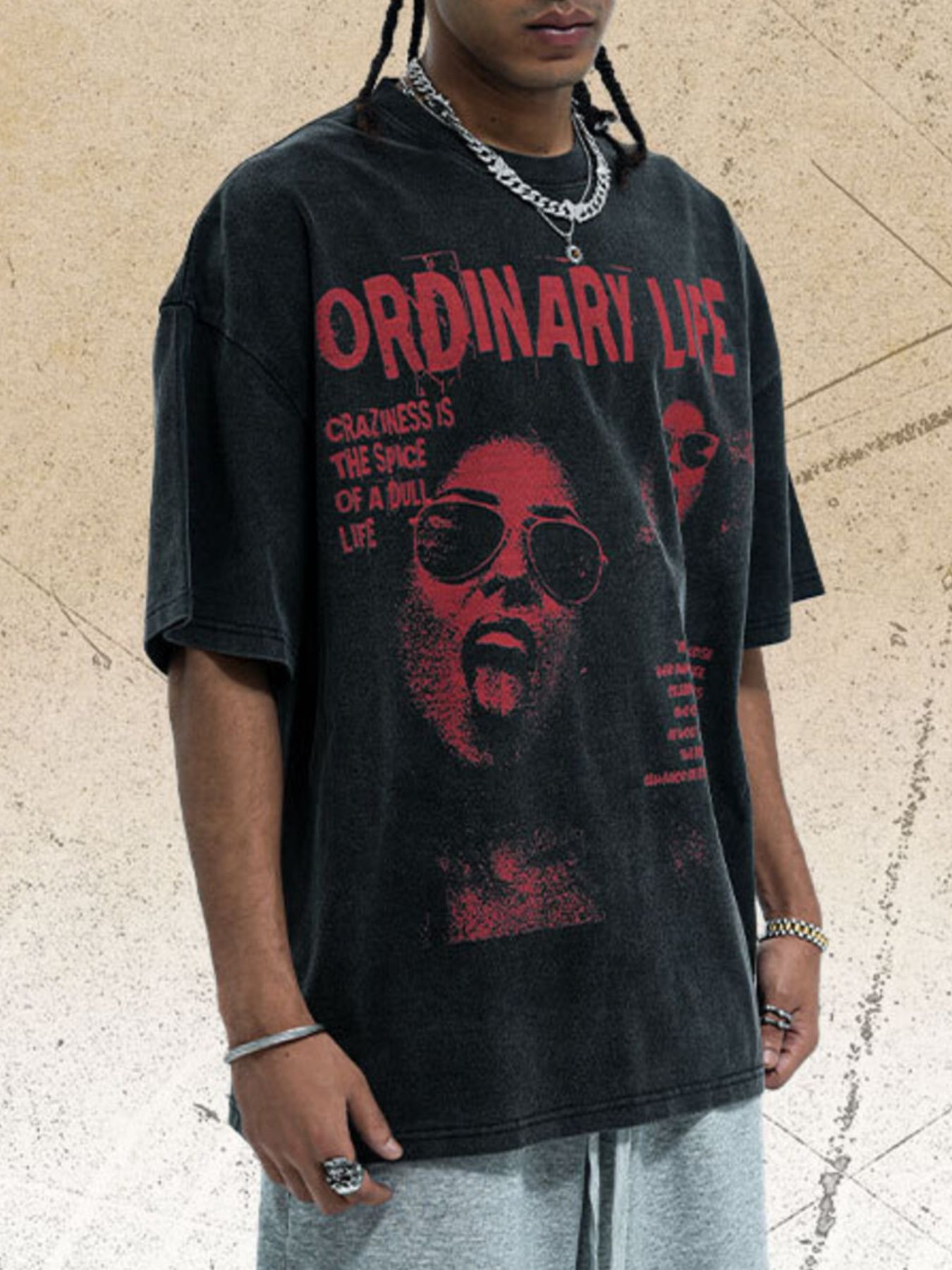 Men's Vintage Graphic Print Oversized T-Shirt