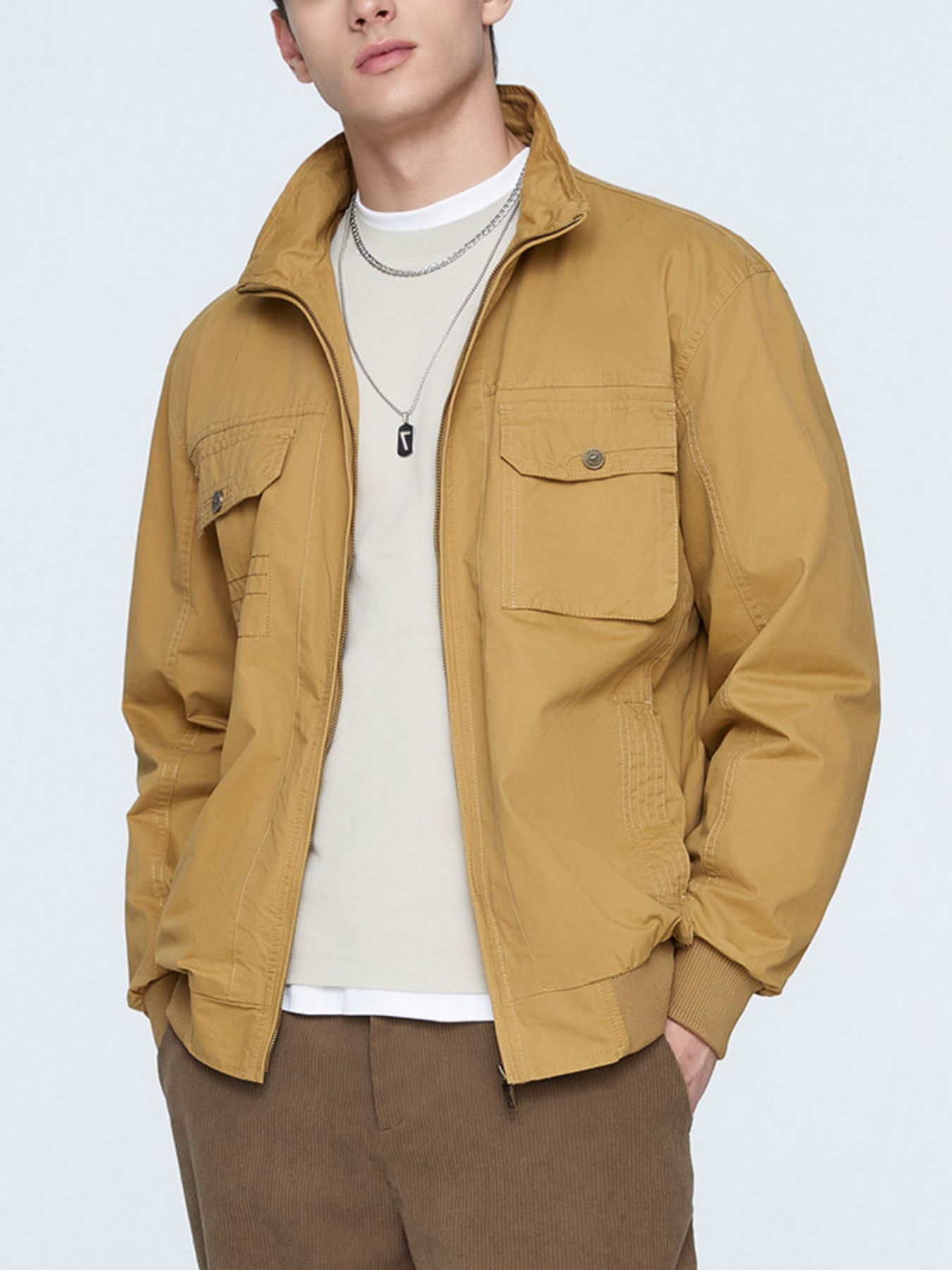 Men's Plus Size Casual Lightweight Zip-Up Jacket