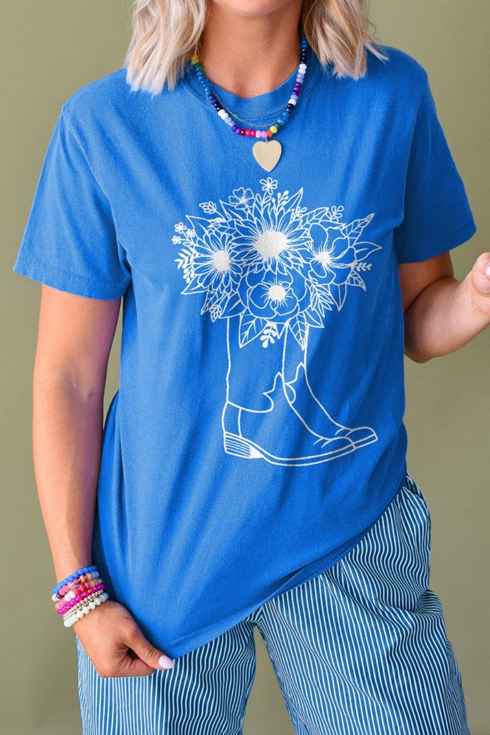 Graphic Round Neck Short Sleeve T-Shirt