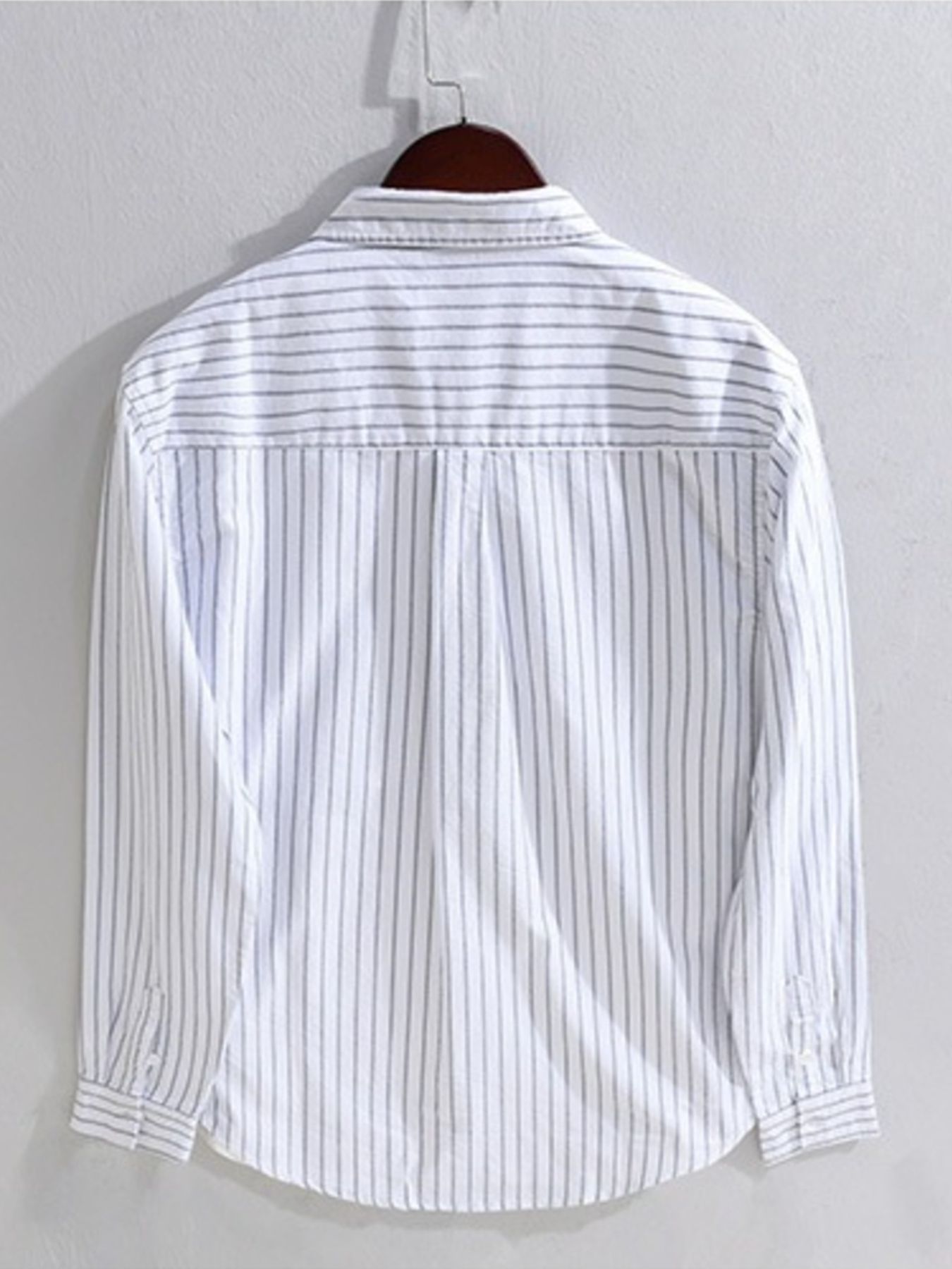 Men's Plus Size Striped Button Up Long Sleeve Shirt