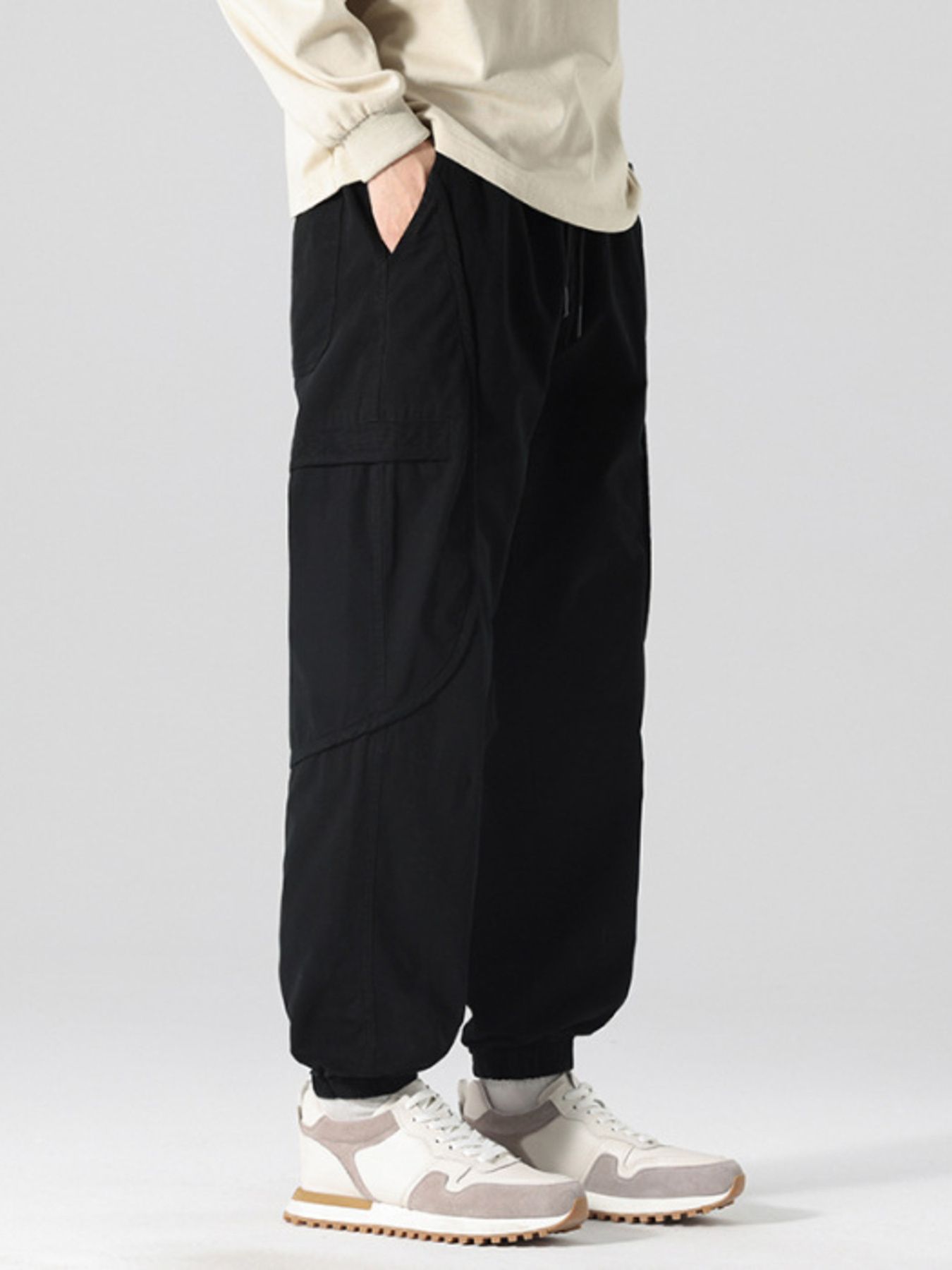 Men's Full Size Drawstring Loose Fit Joggers Plus Size