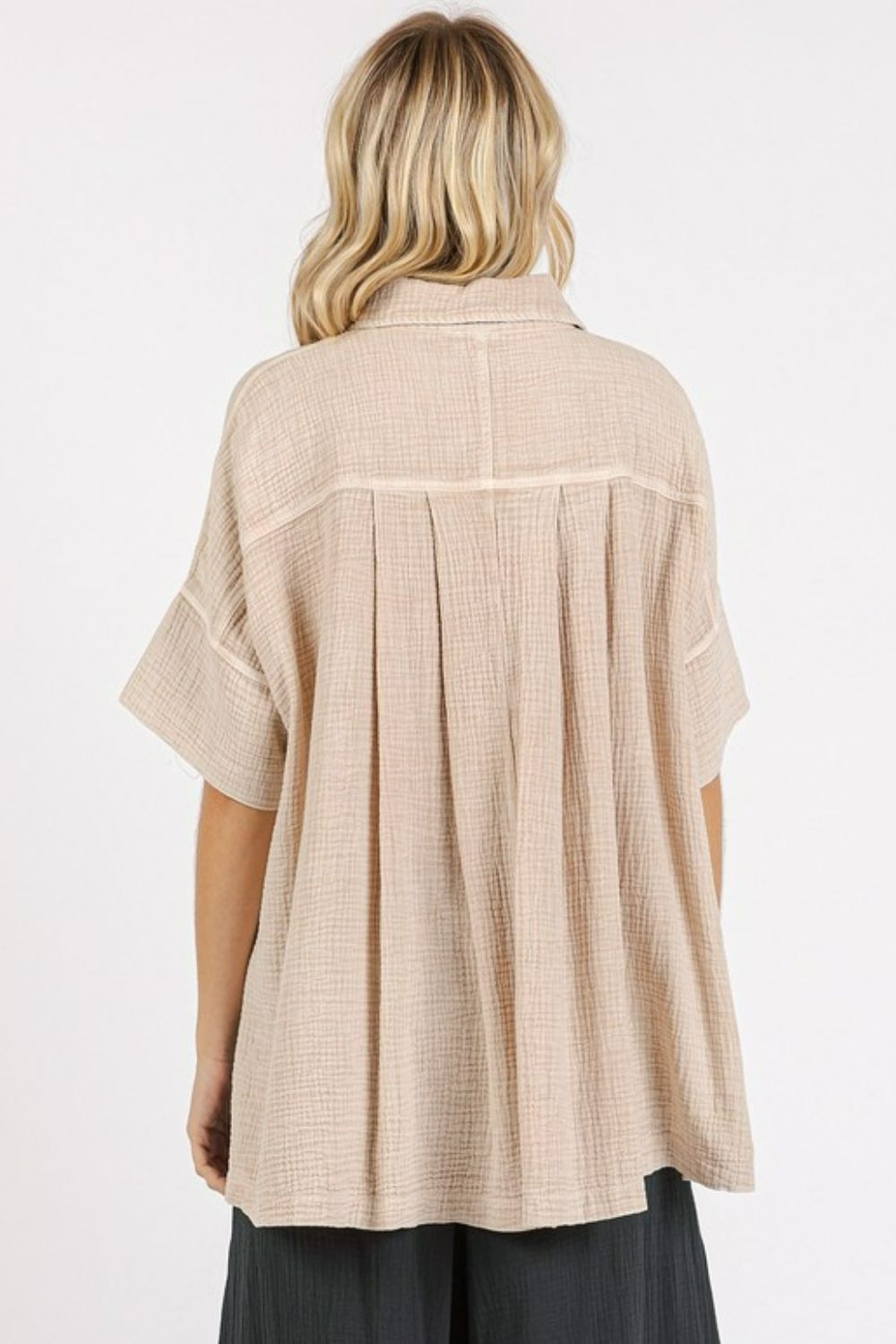 Mineral Wash Gauze Oversized Short Sleeve Shirt