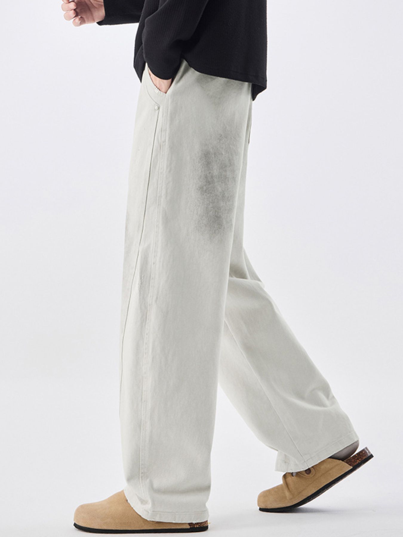 Men's Plus Size Vintage Wash Wide Leg Pants