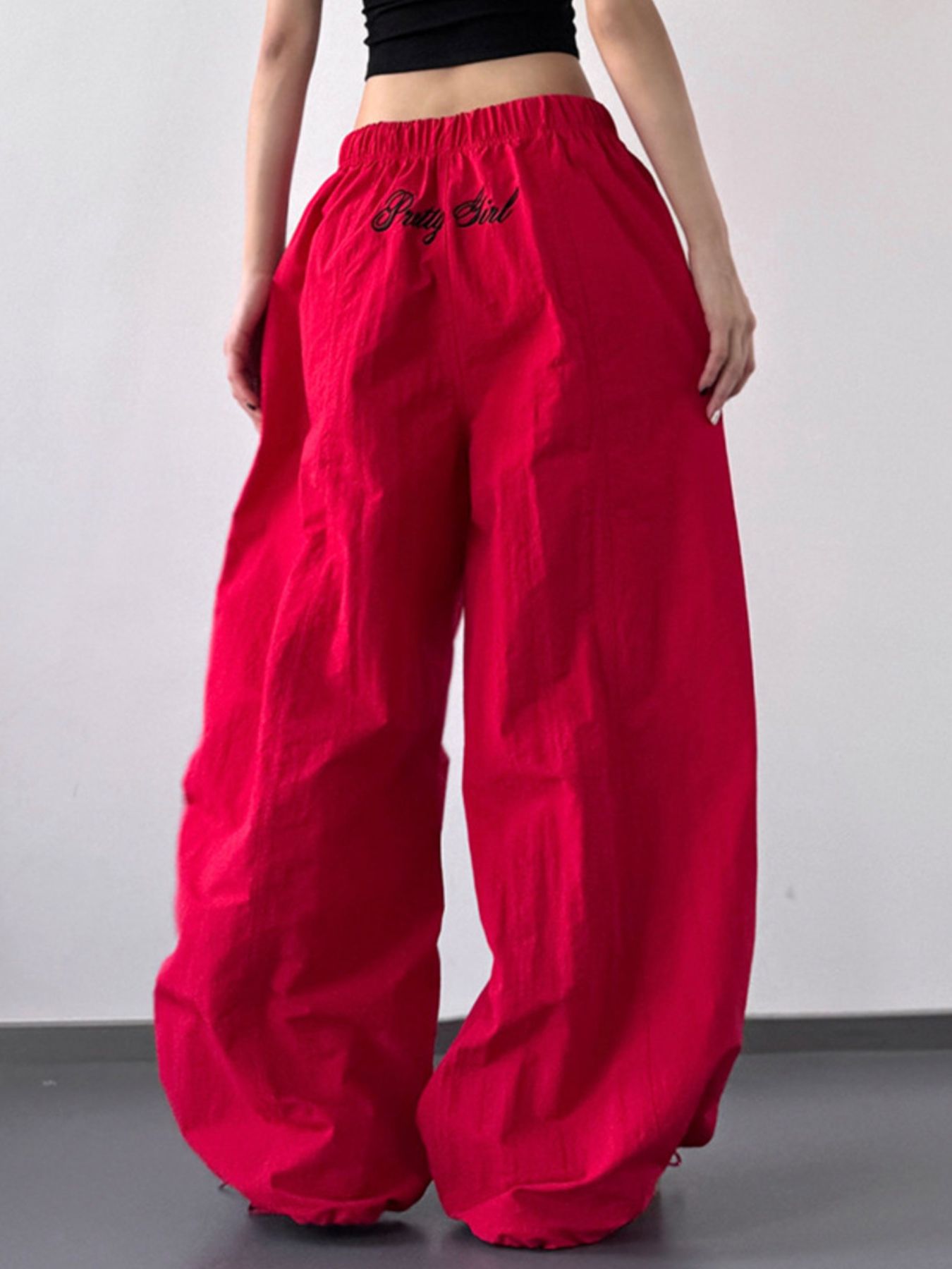 Drawstring Wide Leg Pants