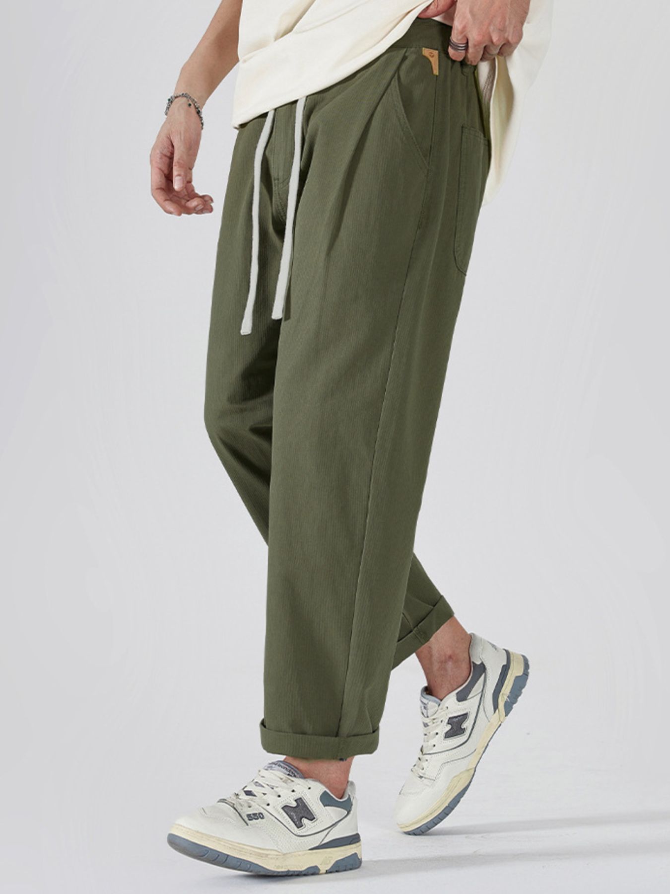 Men's Full Size Drawstring Wide Leg Pants Plus Size