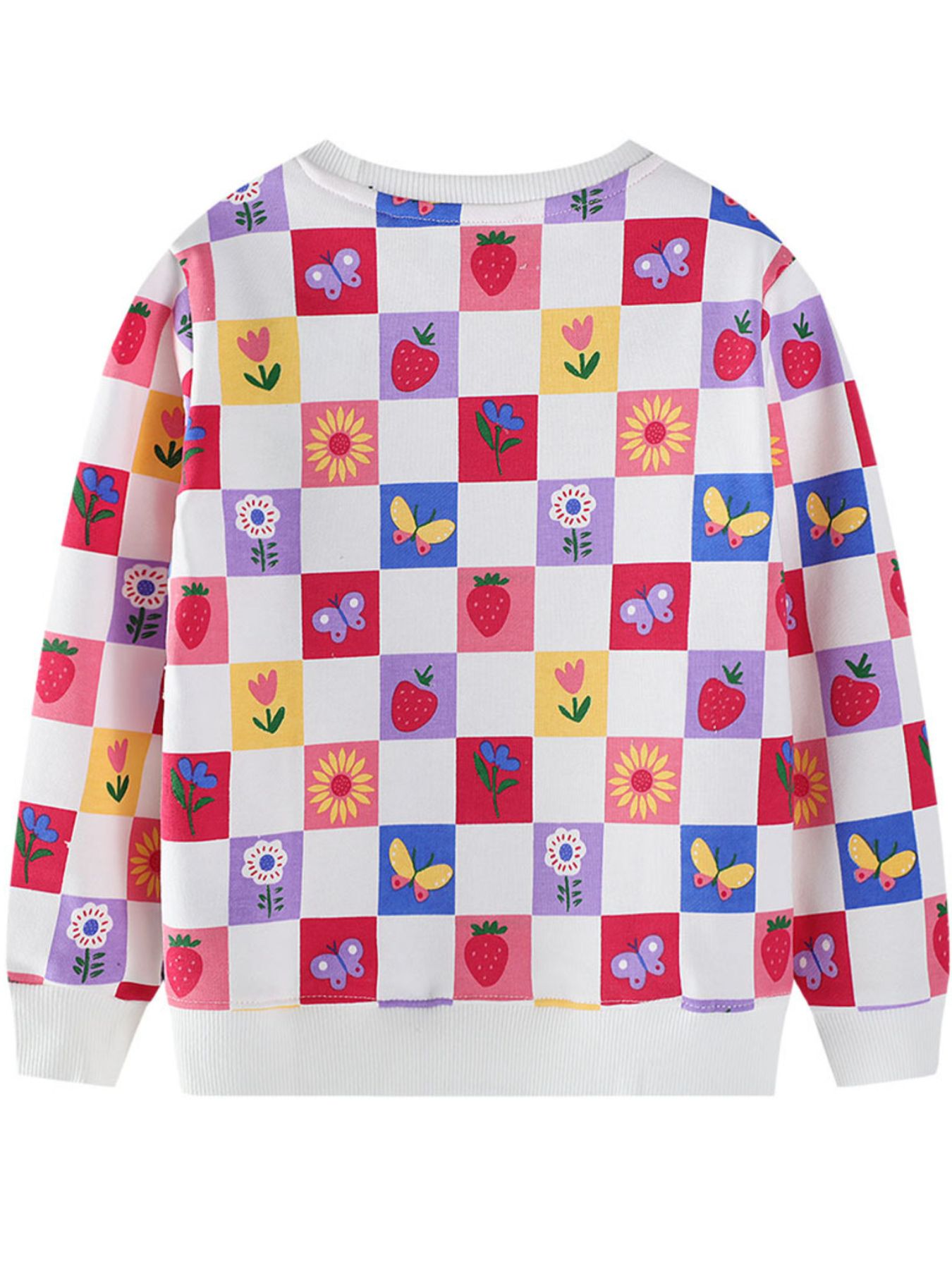 Children's Colorful Checkered Pattern Sweatshirt