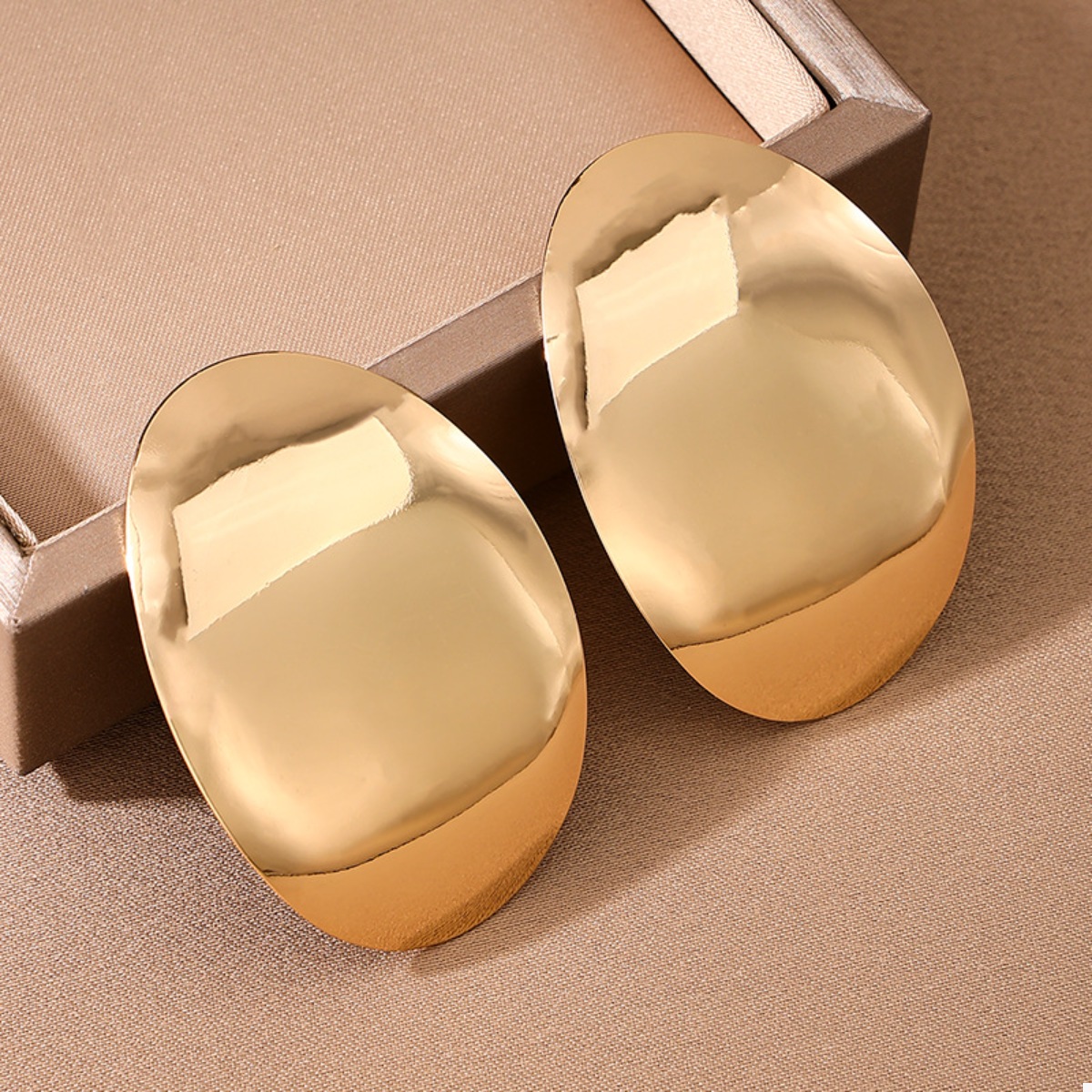 18K Gold-Plated Curved Statement Earrings