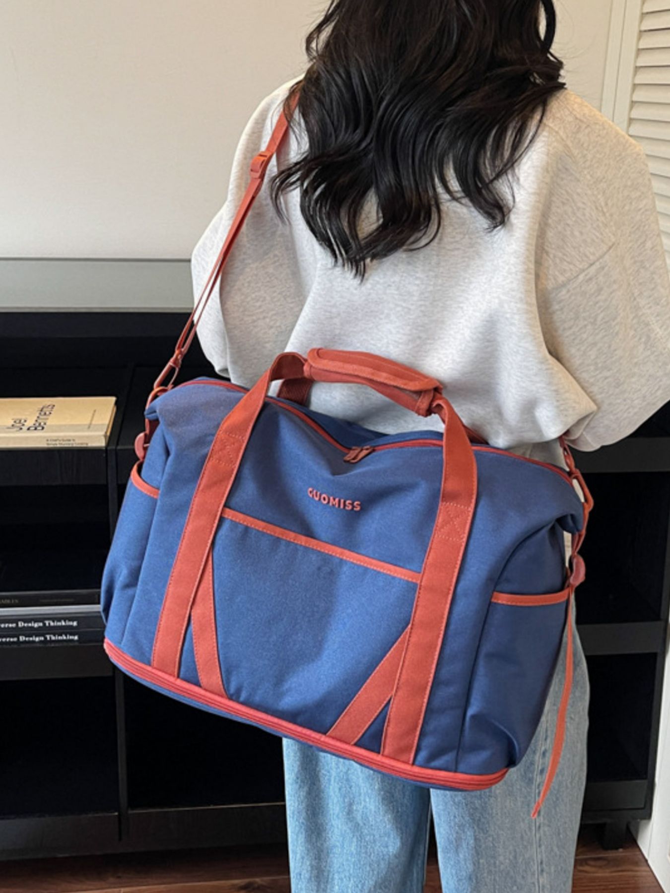 Contrast Oxford Cloth Travel Bag 2