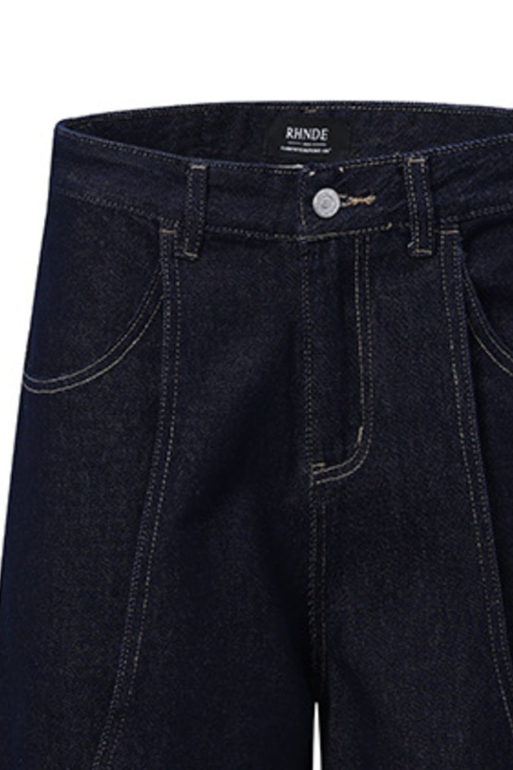 Men's Wide Leg Cuffed Denim Shorts