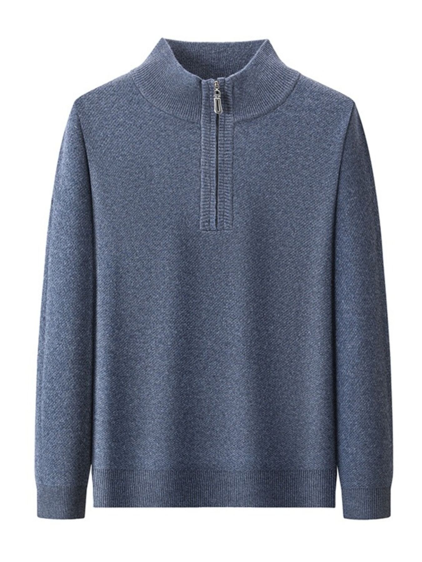 Men's Plus Size Quarter-Zip Long Sleeve Sweater