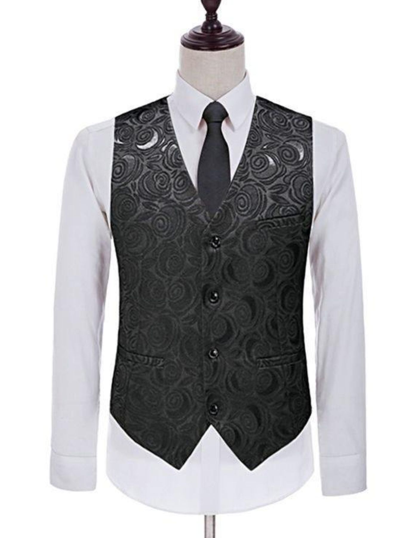 Men's Plus Size V-Neck Button Up Vest