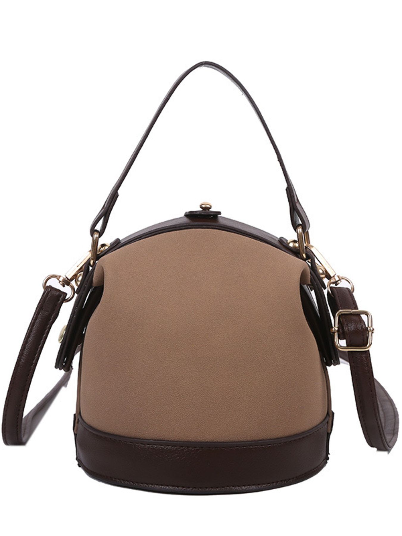 Two-Tone Bucket Crossbody Bag