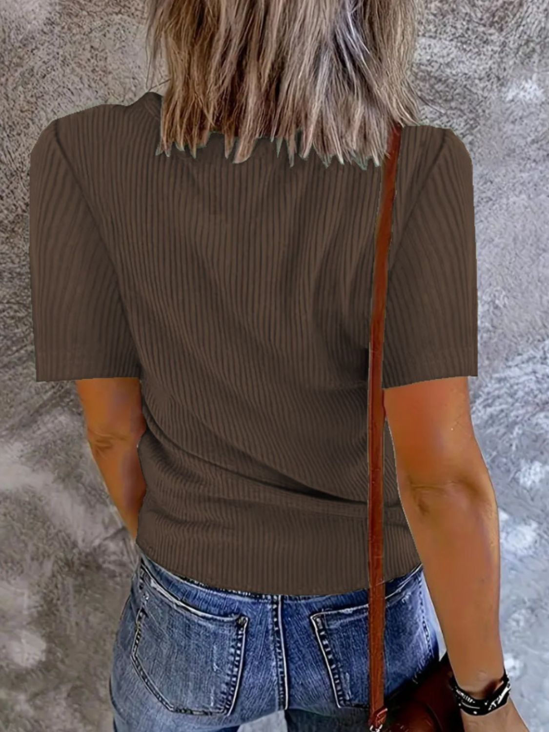 Solid V-Neck Short Sleeve T-Shirt