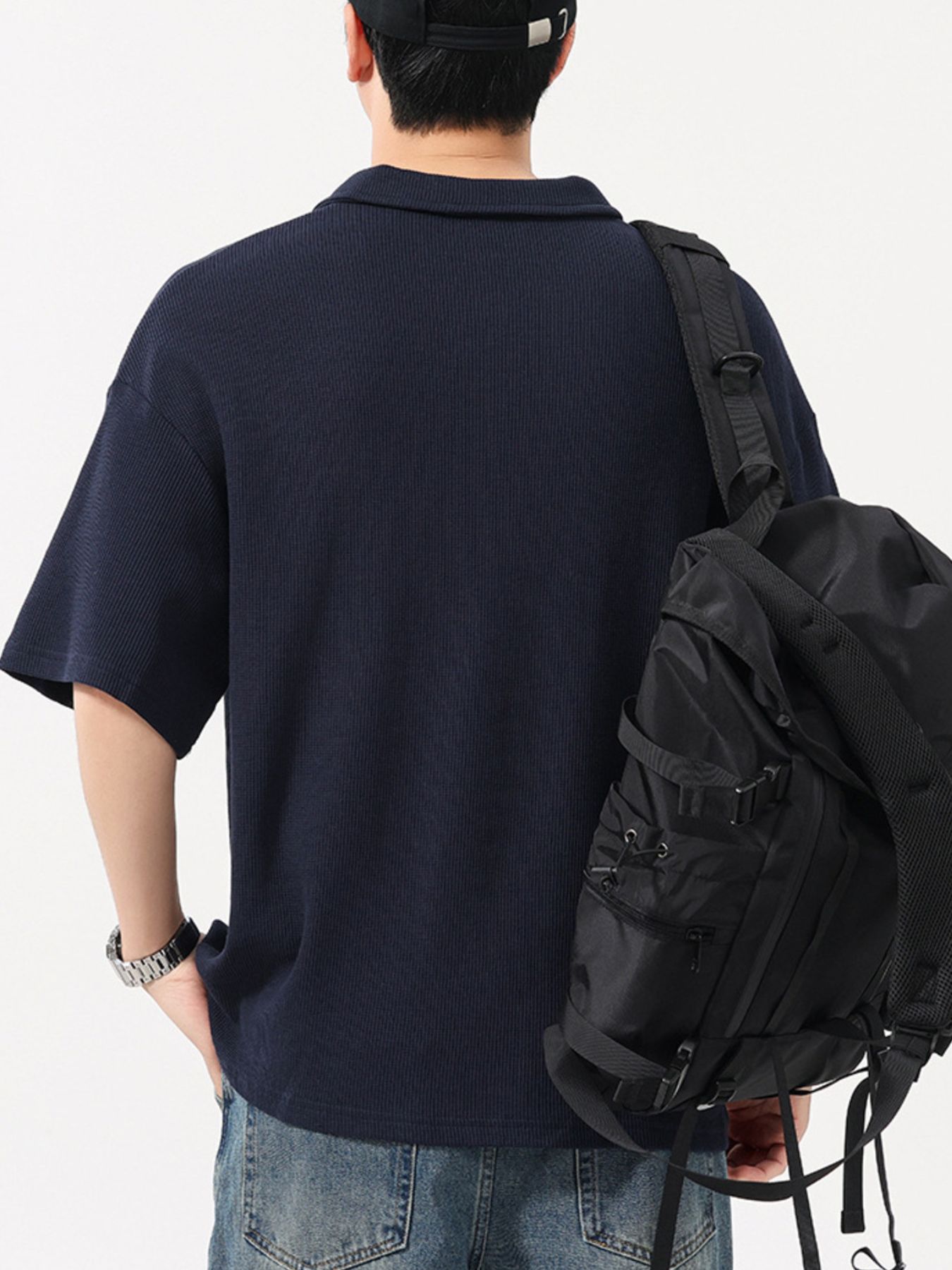 Men's Plus Size Collared Neck Half Sleeve Polo