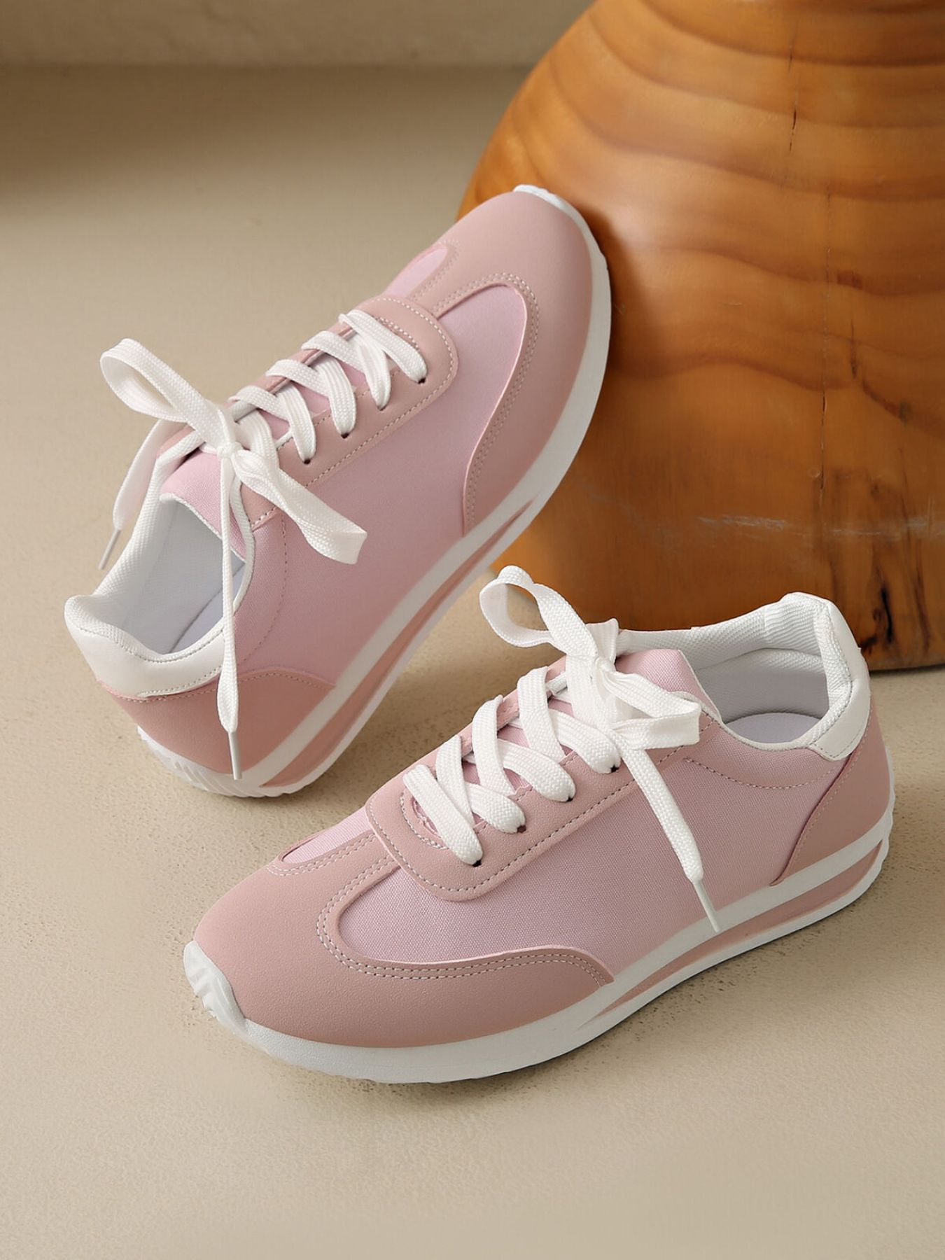 Round Toe Lace Up Sneakers