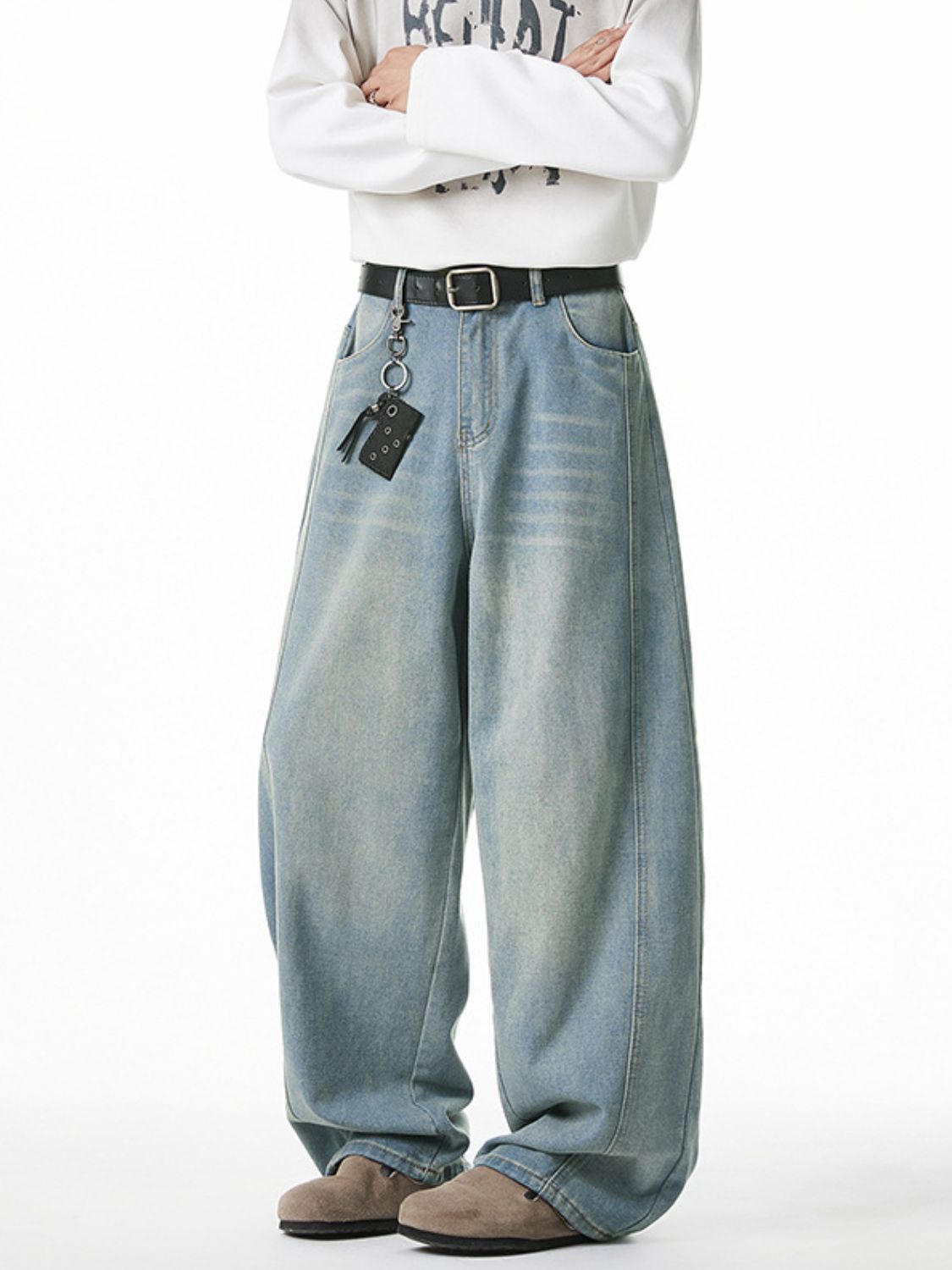 Men's Plus Size Wide Leg Jeans