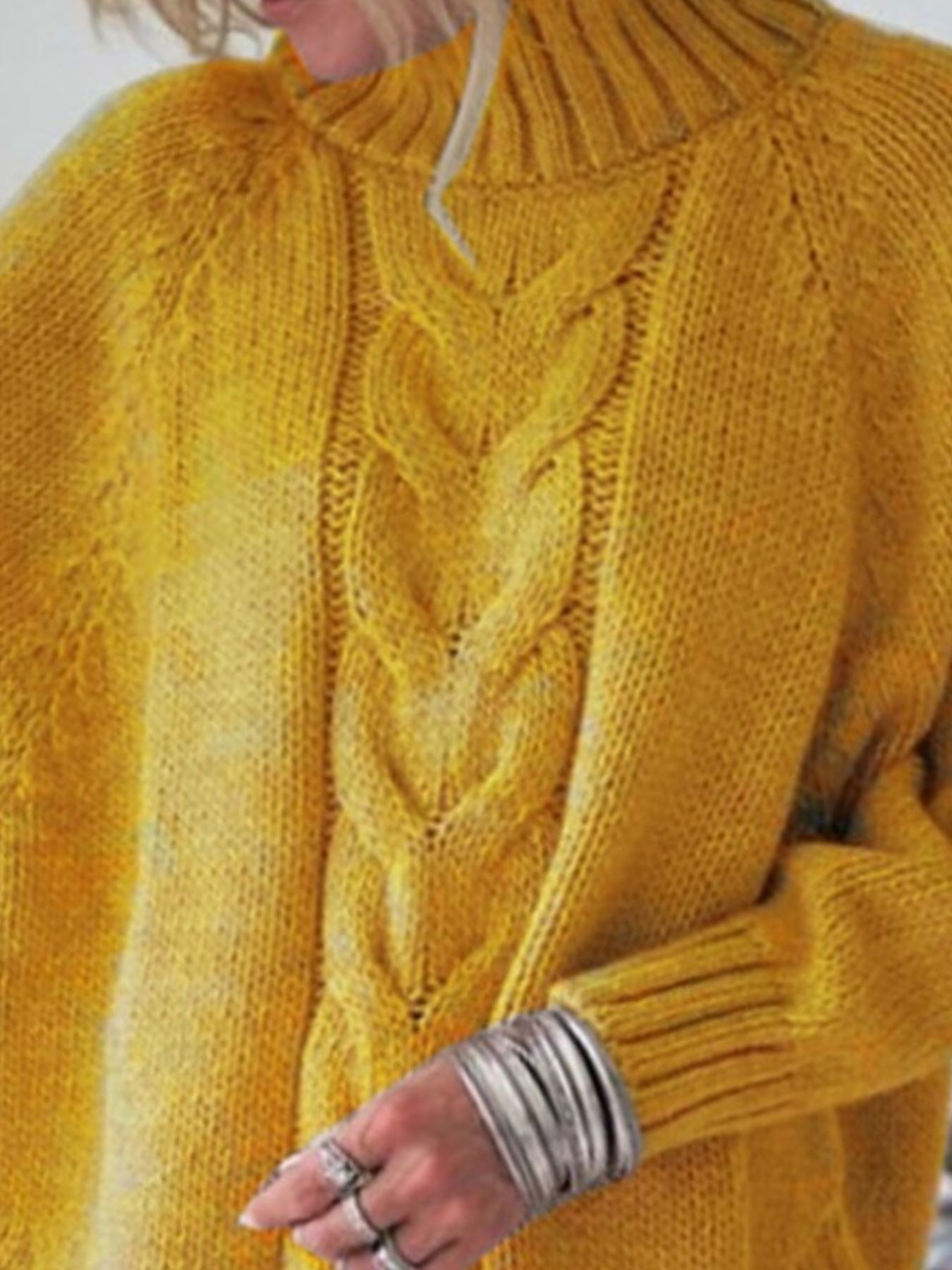 Cable-Knit Long Sleeve Sweater