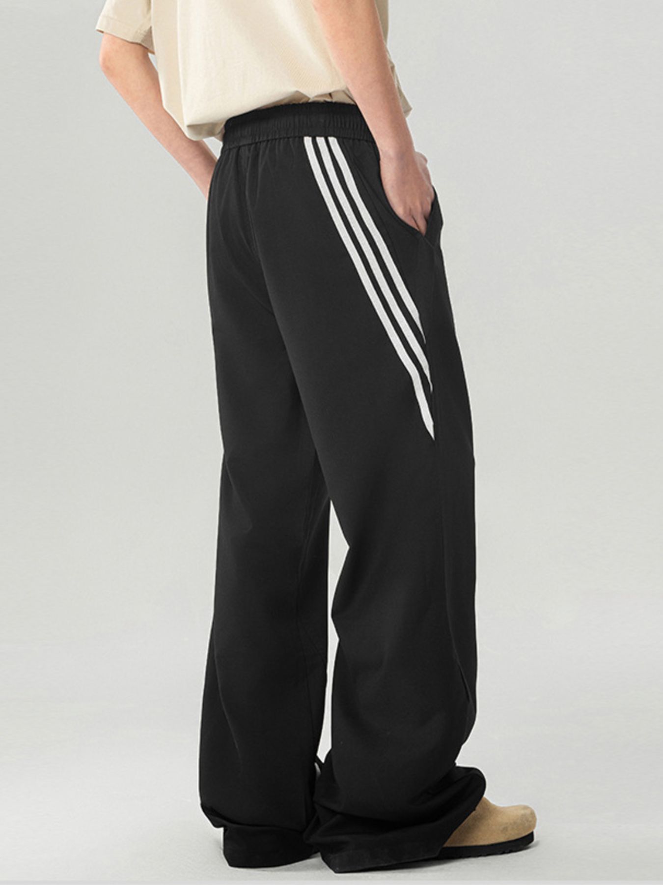 Men's Full Size Wide Leg Striped Casual Pants Plus Size