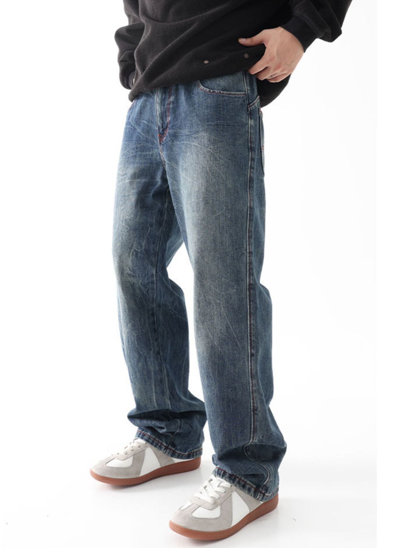 Men's Vintage Wash Loose Fit Jeans