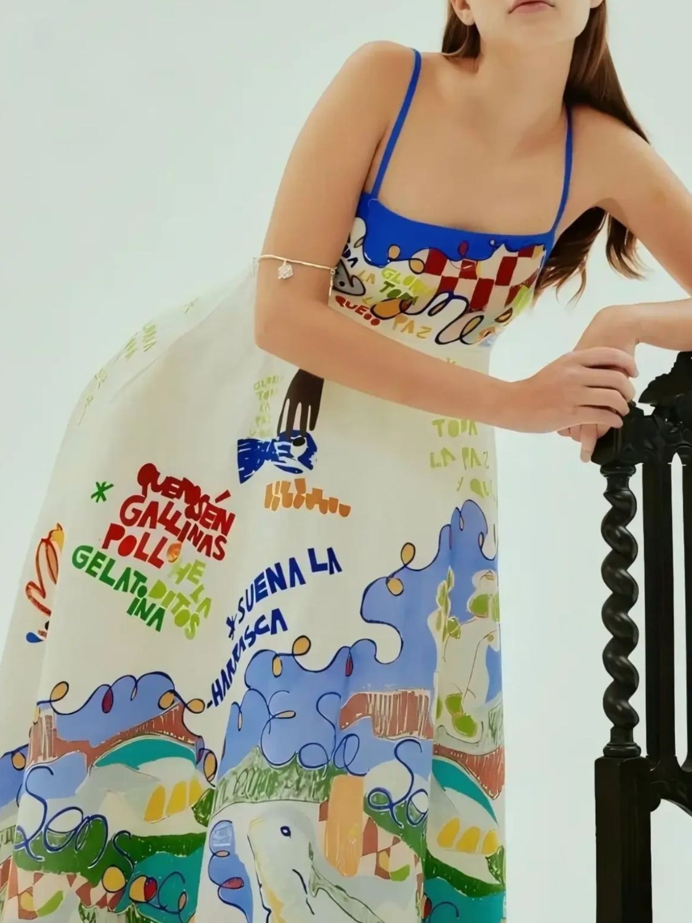 Printed Square Neck Cami Dress