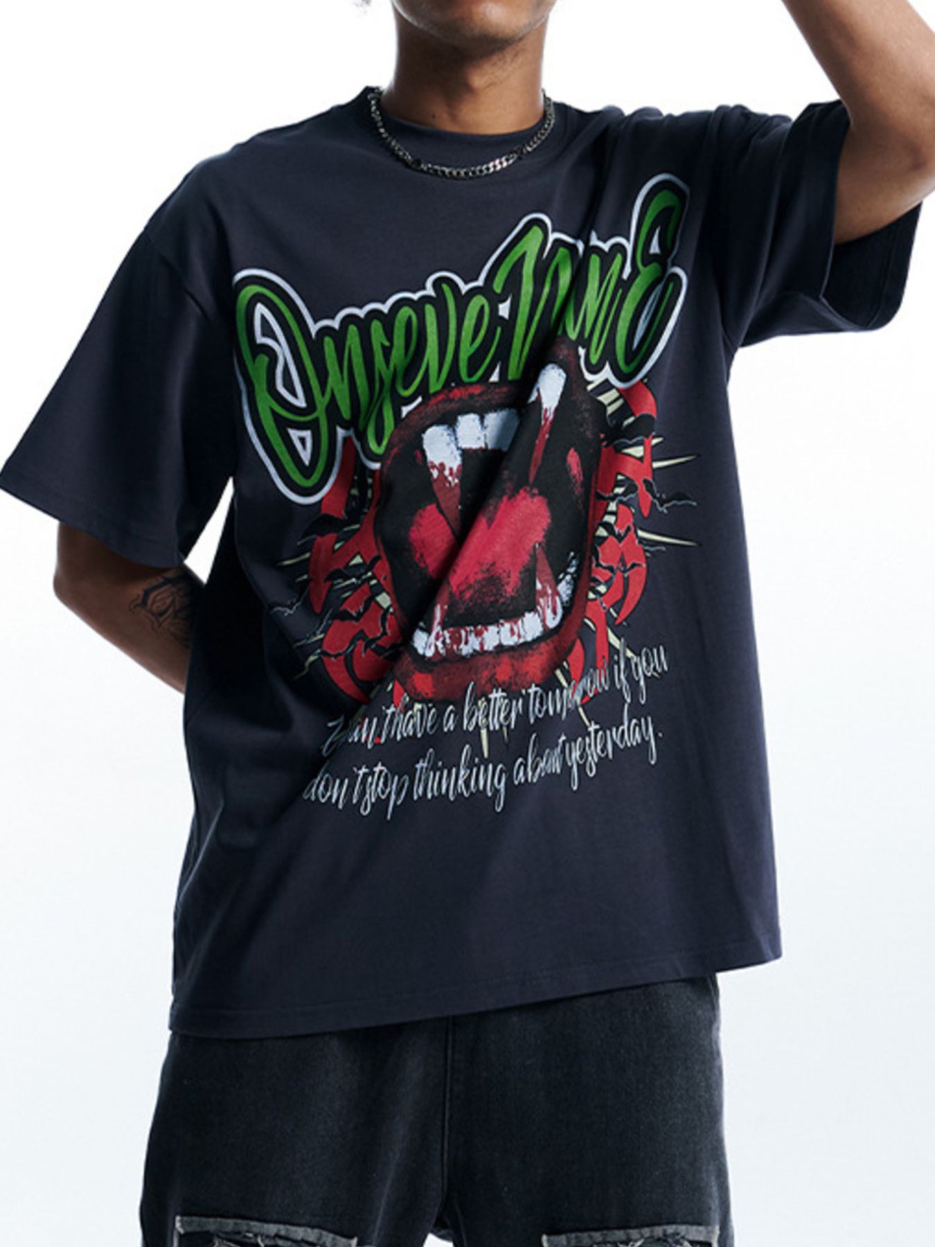 Men's Graphic Round Neck Oversized T-Shirt