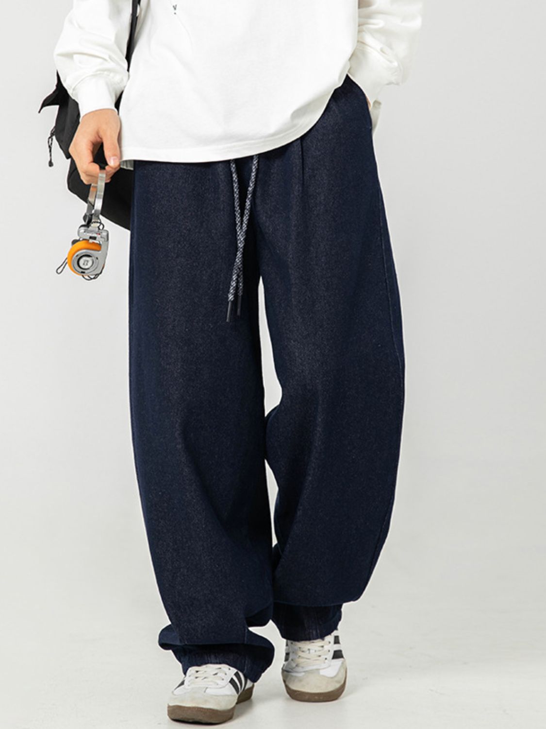 Men's Plus Size Drawstring Loose Fit Jeans