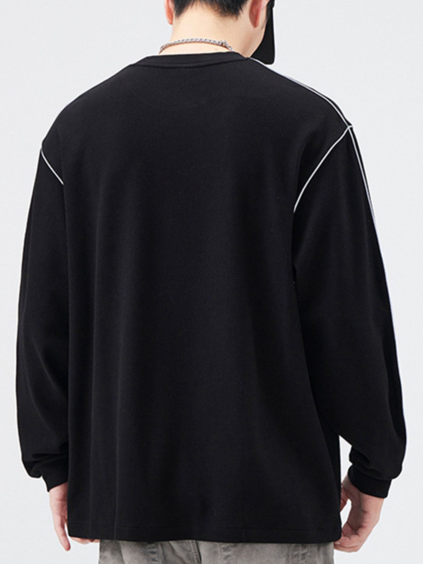 Men's Plus Size Round Neck Long Sleeve T-Shirt