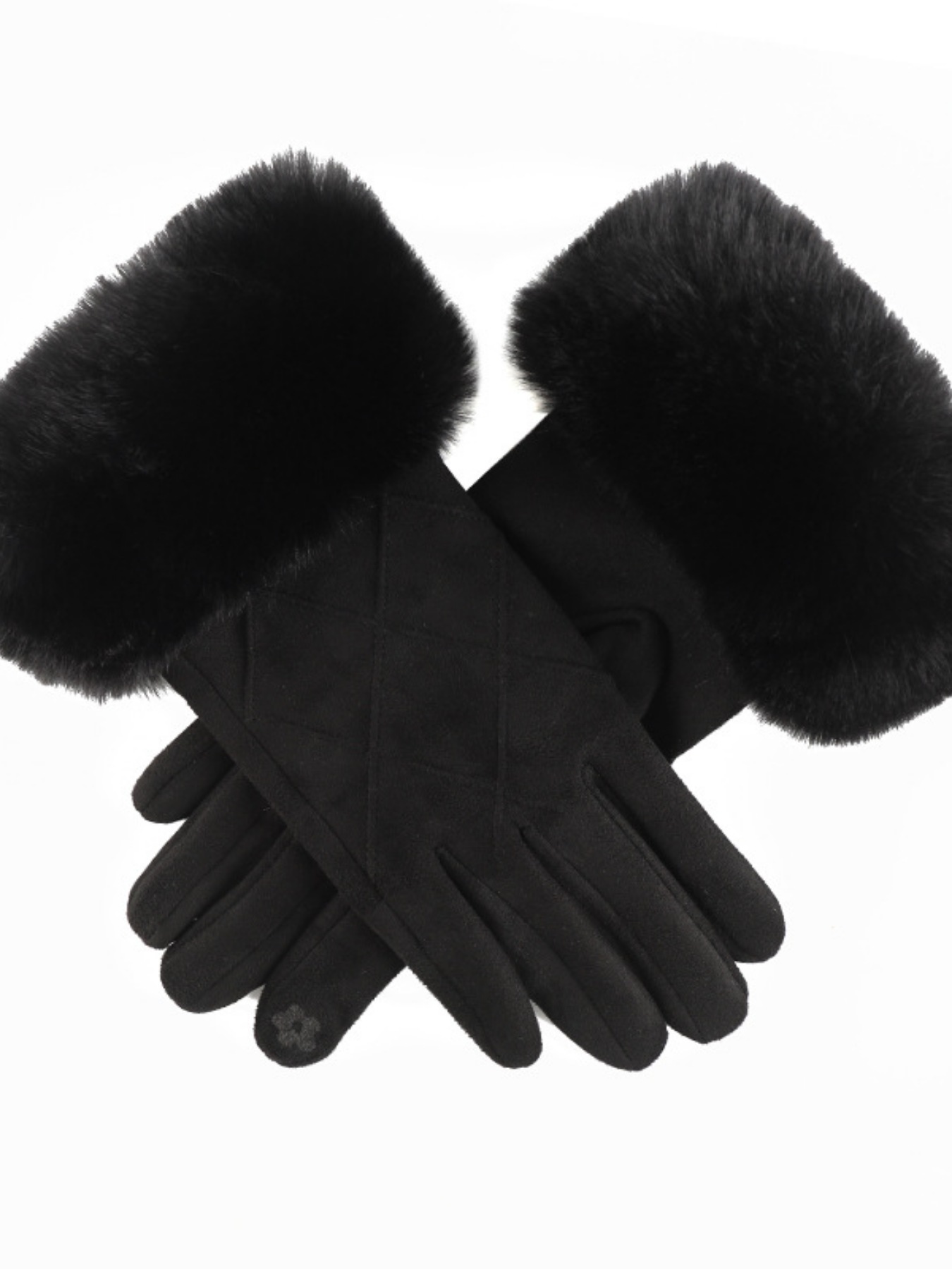 Fur Cuff Suede Gloves