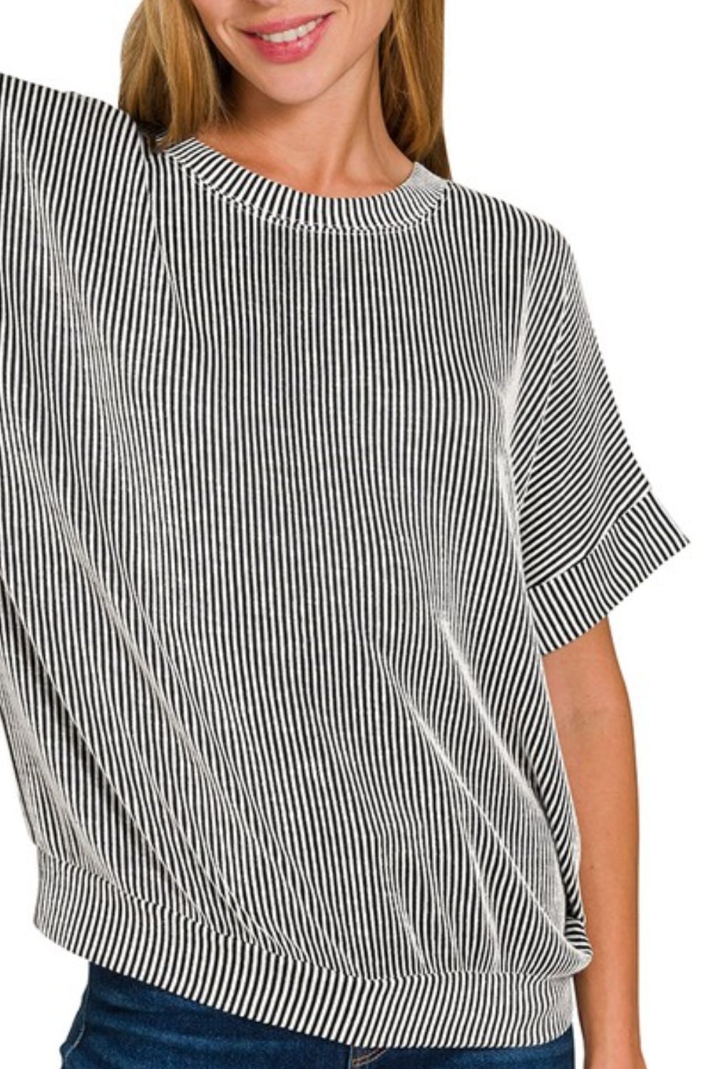 Corded Rib Short Sleeve T-Shirt