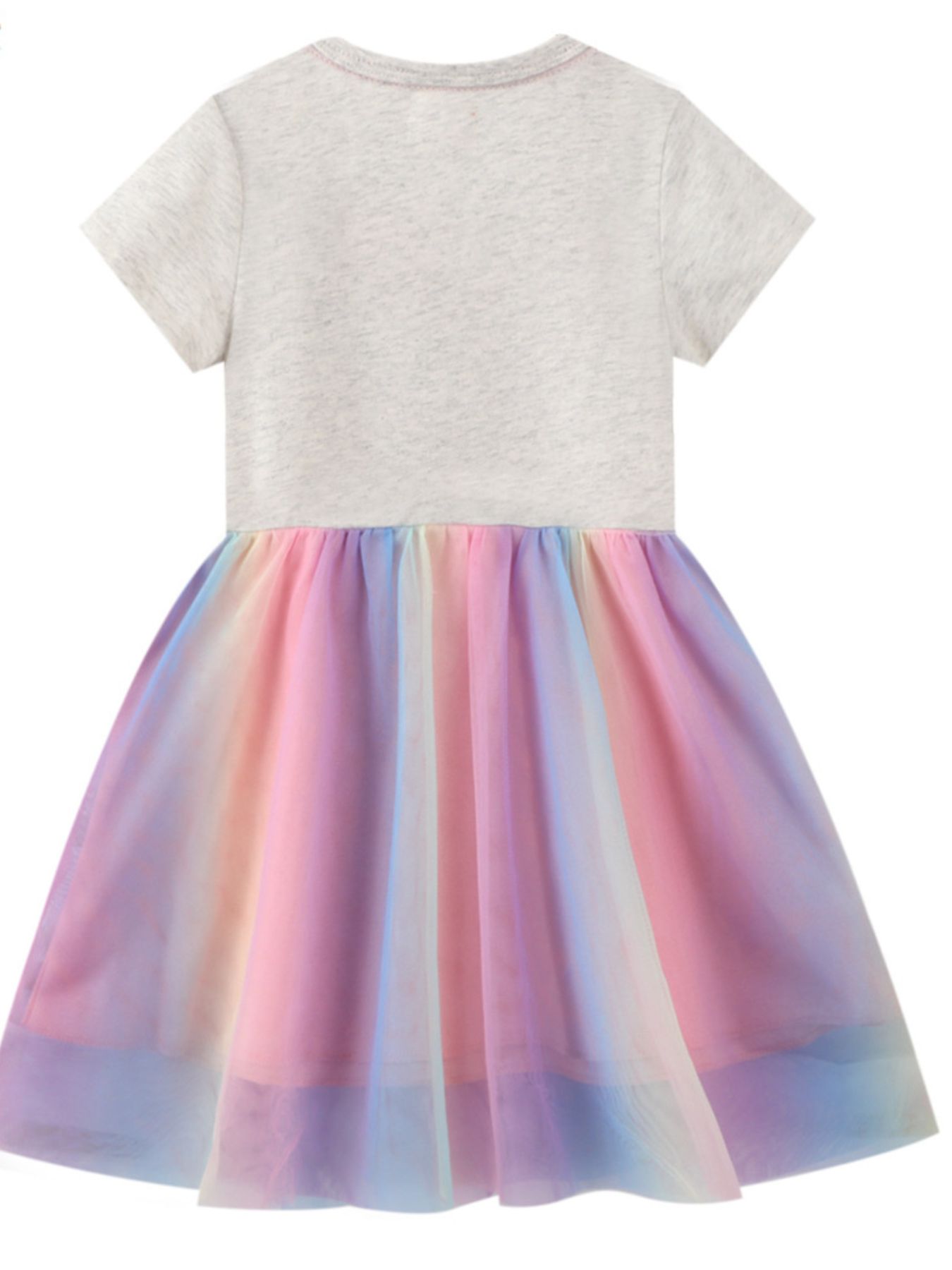 Children's Butterfly Sequin Rainbow Tulle Dress