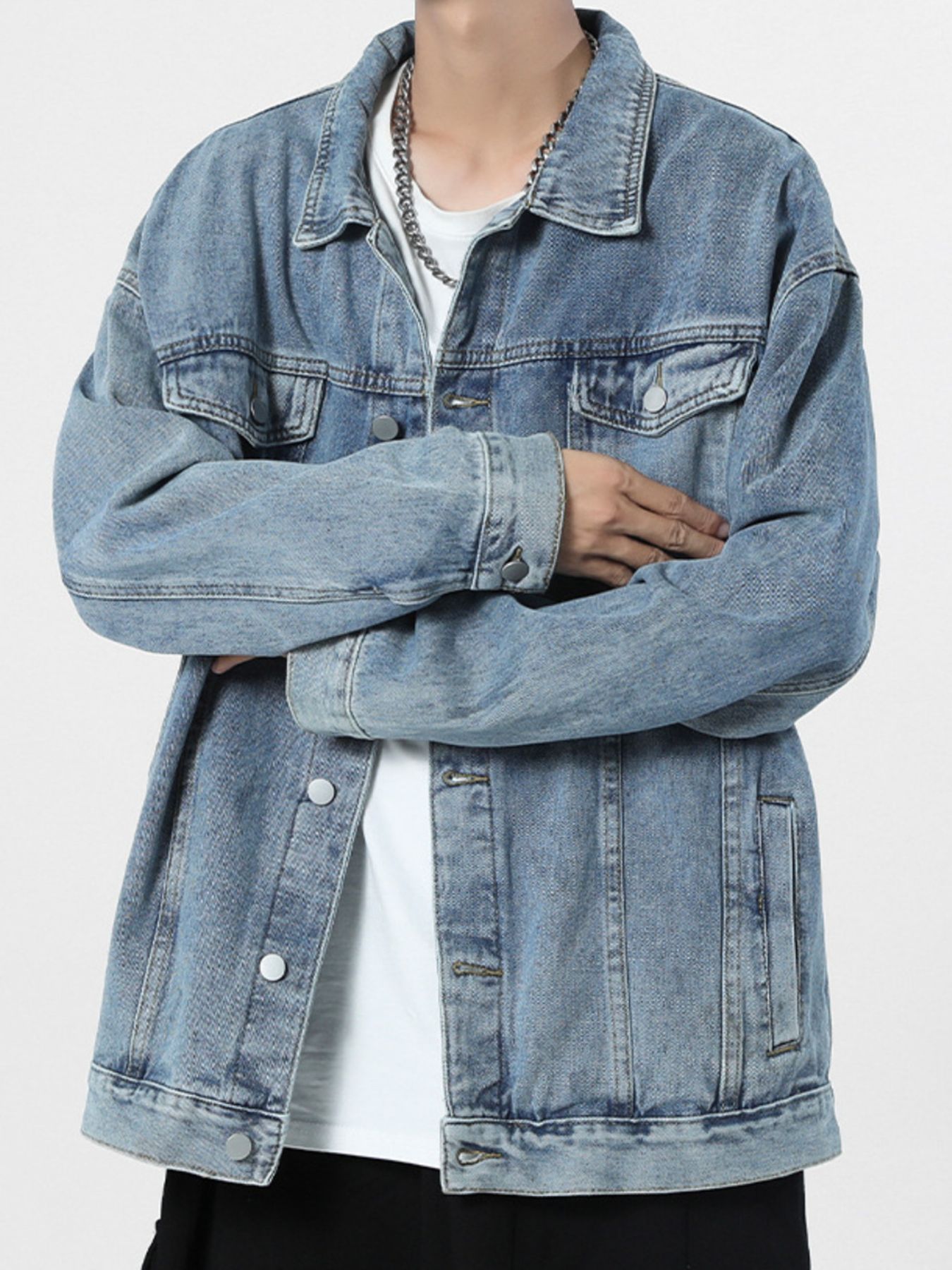 Men's Wash Oversized Denim Jacket