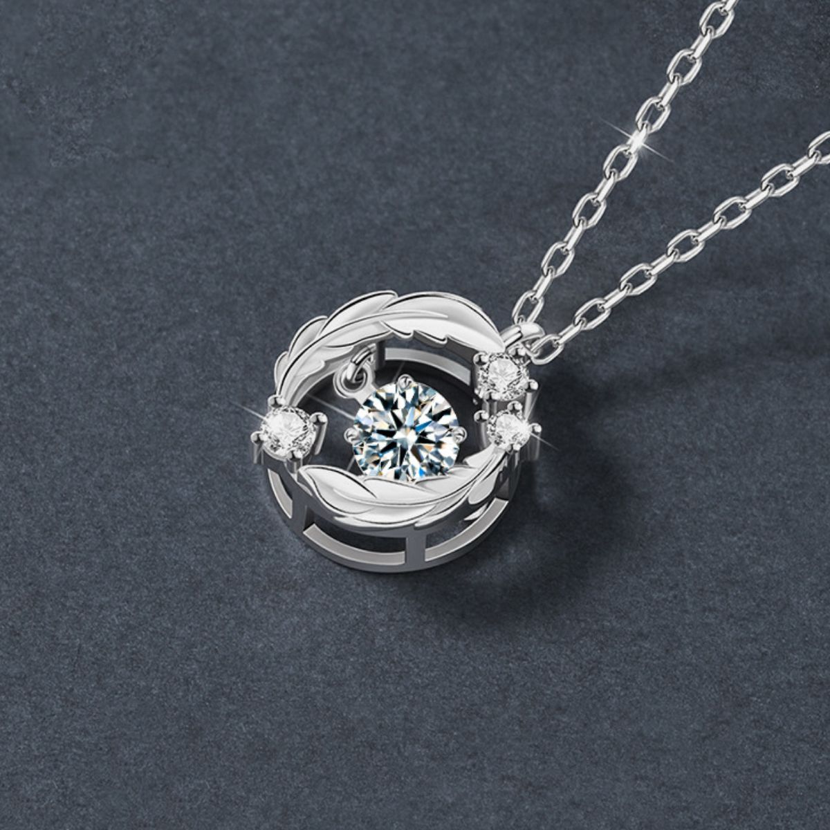 925 Sterling Silver Moissanite Pendant Necklace