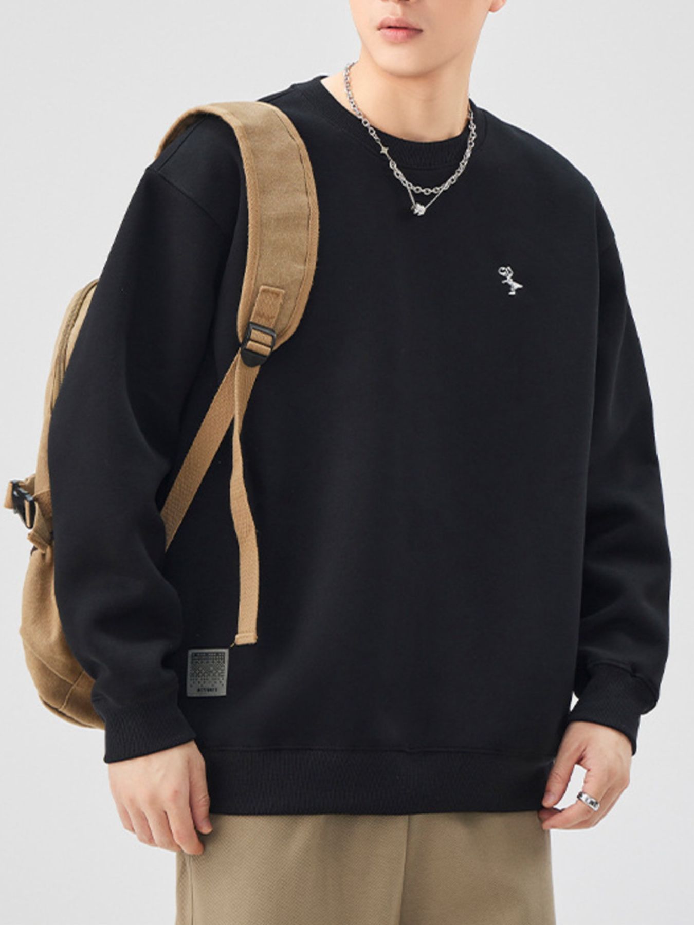 Men's Plus Size Round Neck Long Sleeve Sweatshirt